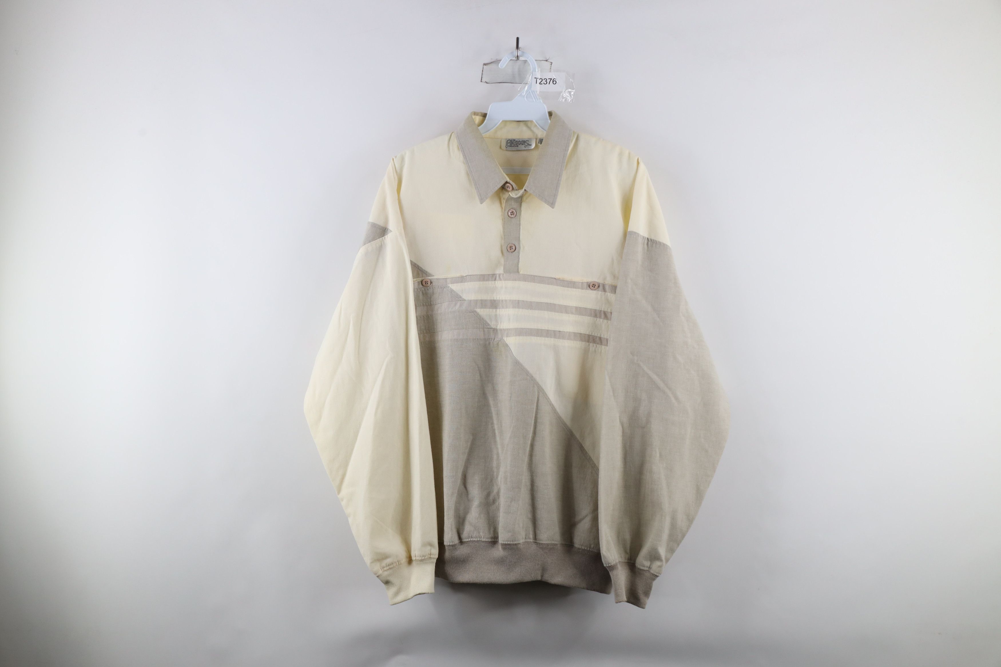 Vintage Vintage 90s Streetwear Striped Collared Pullover Polo Shirt Size US L / EU 52-54 / 3 - 1 Thumbnail