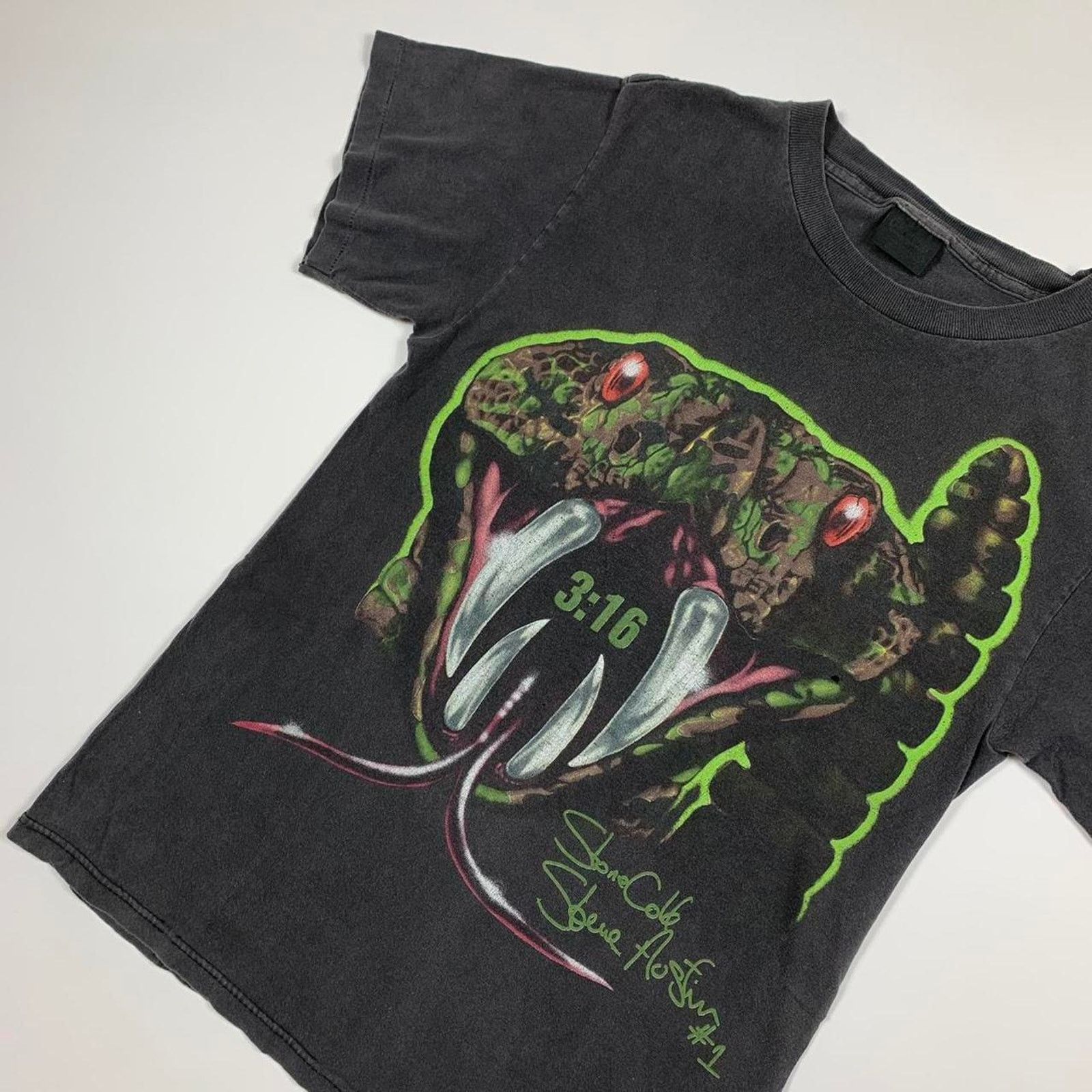 Vintage Vintage 1998 Stone Cold Stunner 3:16 Slime Snake T Shirt Size US S / EU 44-46 / 1 - 2 Thumbnail