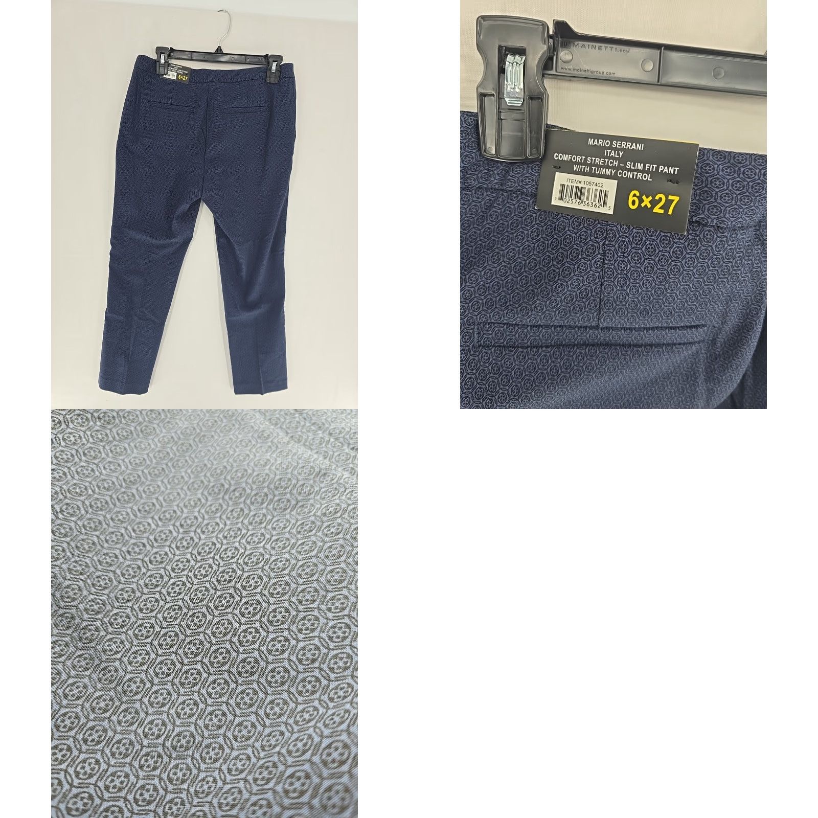Vintage Mario Serrani Italy Women's Slim Fit Pants Navy Medallion 6x27 NWT Dress Pants Slimming 6 27 Womens HA Size 28" / US 6 / IT 42 - 8 Thumbnail