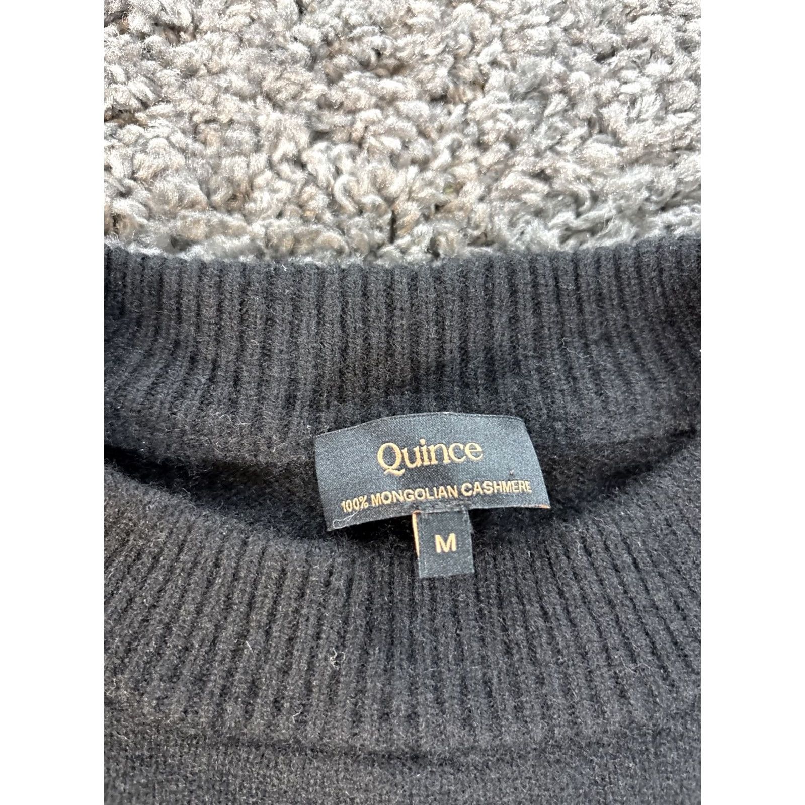 Quince Quince Women Cashmere Crewneck Sweater Black M Pullover Top Sleeve Crew Neck Size M / US 6-8 / IT 42-44 - 4 Thumbnail