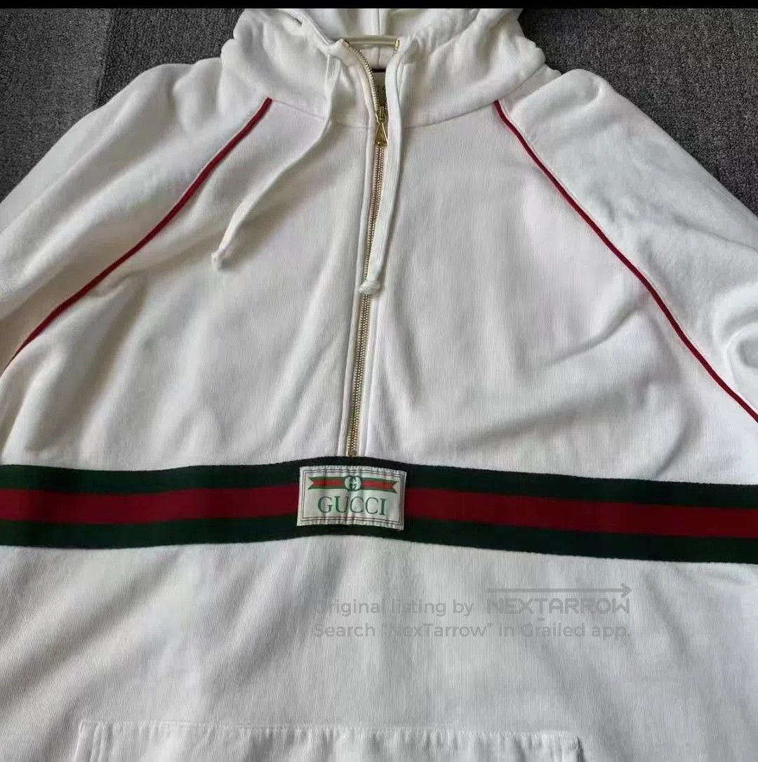 Gucci Gucci White Stripe Hooded Sweatshirt. Size US XXL / EU 58 / 5 - 3 Thumbnail