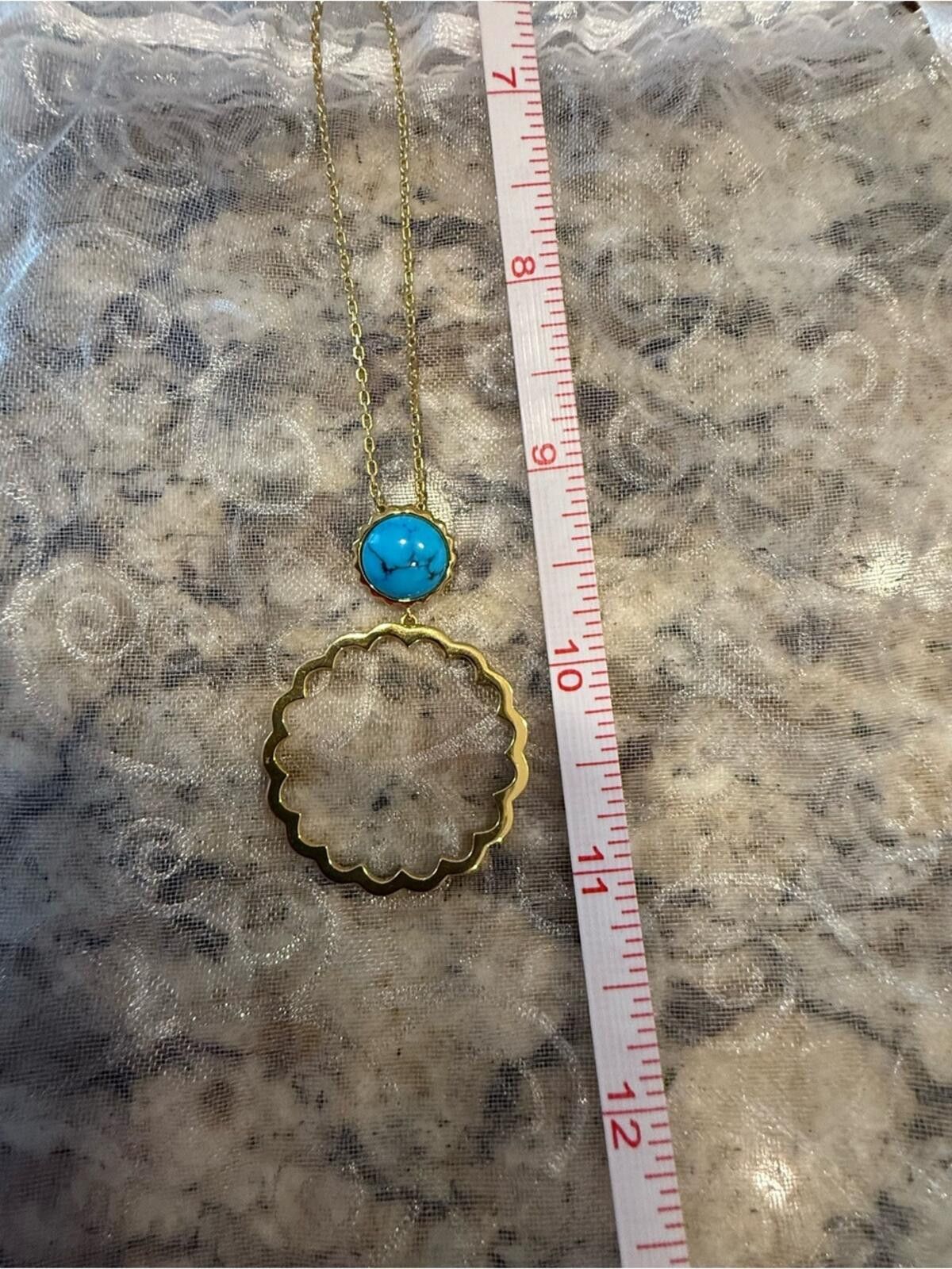 Other Turquoise & gold toned pendant chain line necklace Size ONE SIZE - 6 Thumbnail