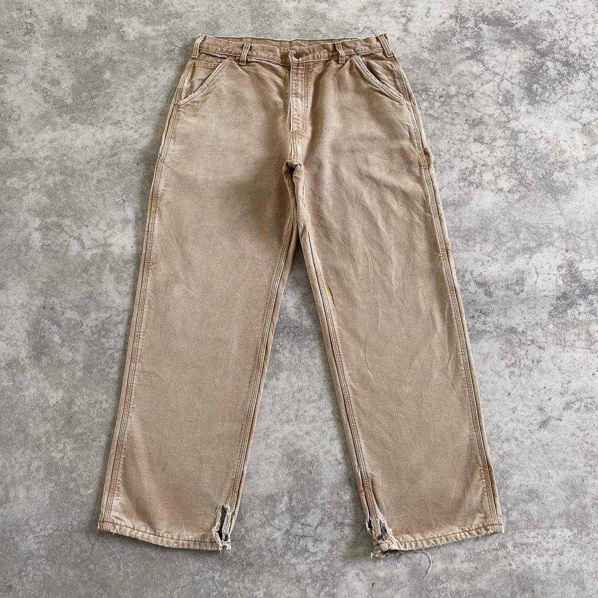 Carhartt Vintage Carhartt Blanket Lined Faded Tan Carpenter Pants Size US 34 / EU 50 - 2 Thumbnail