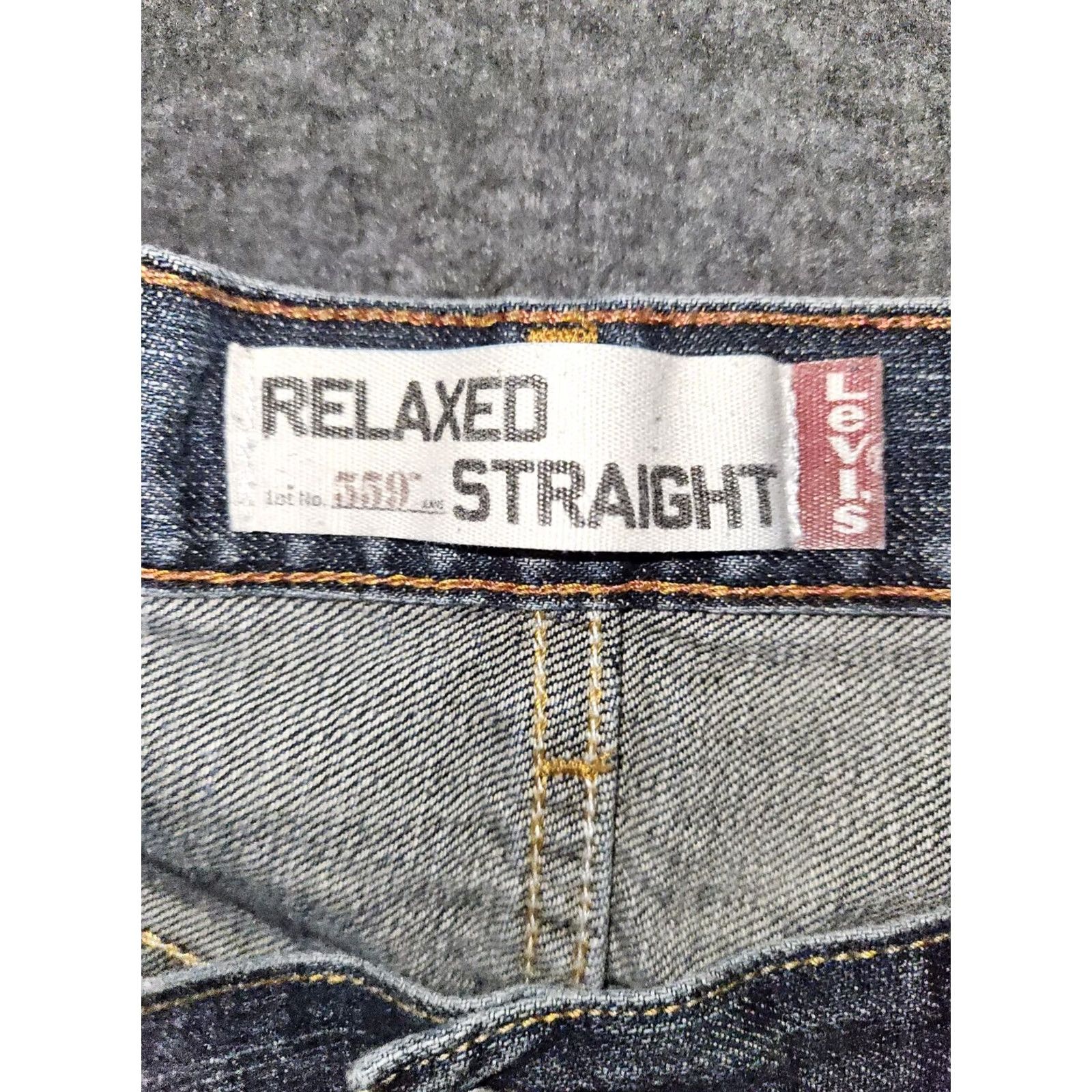 Levi's Levi's 559 Jeans Relaxed Straight Mid Blue 33x30 Mens Regular Denim USA 90s City Logo Preppy Size US 33 - 2 Thumbnail