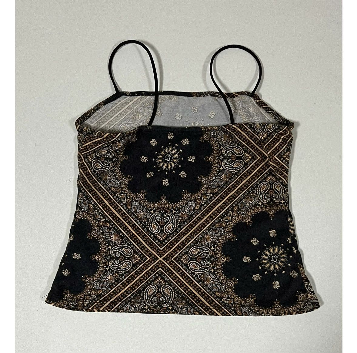 Vintage Black Bandana Paisley Tank Top Shirt Cami Camisole Size S 🖤 Size S / US 4 / IT 40 - 3 Thumbnail