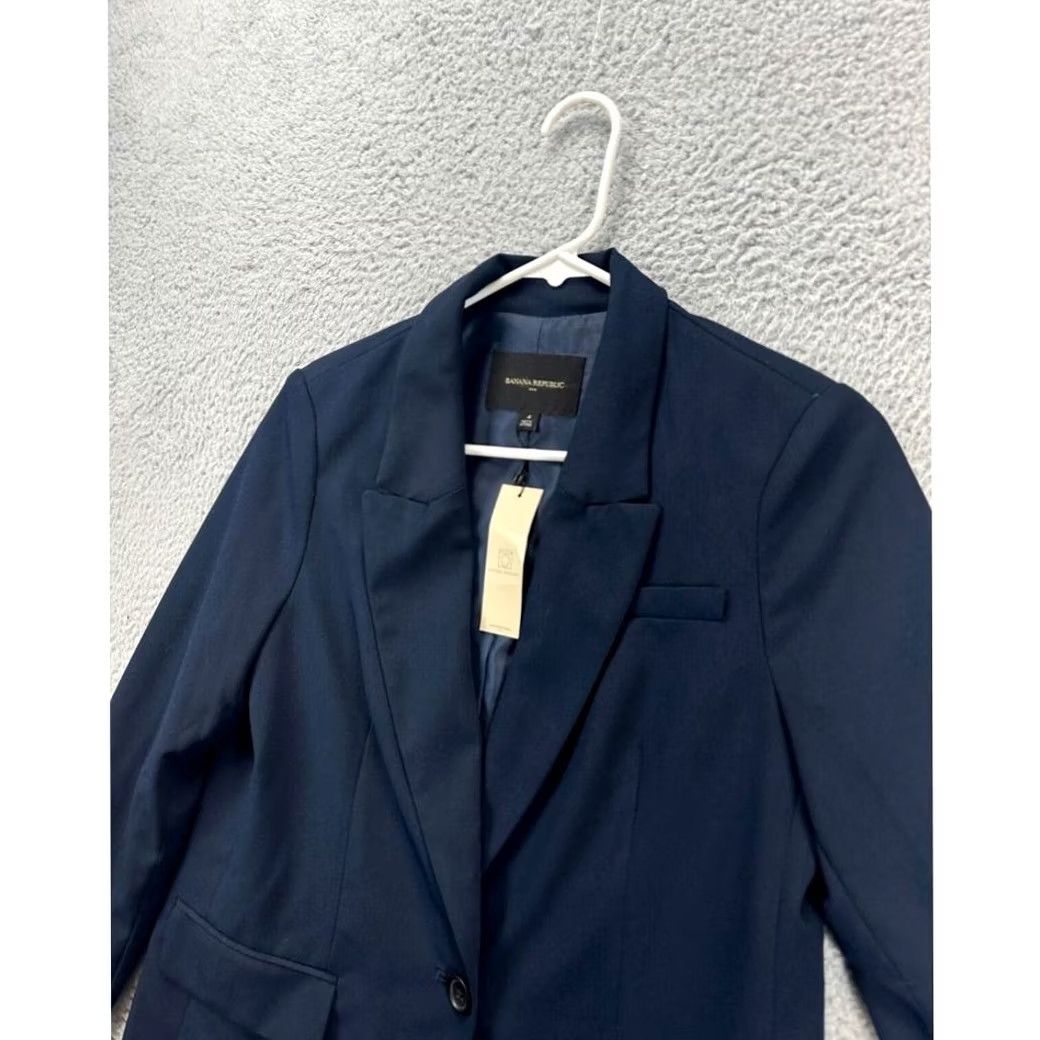 Banana Republic VINTAGE? NO. Banana Republic Blazer Womens 4 Navy Blue Coat Office NEW Size S / US 4 / IT 40 - 4 Thumbnail