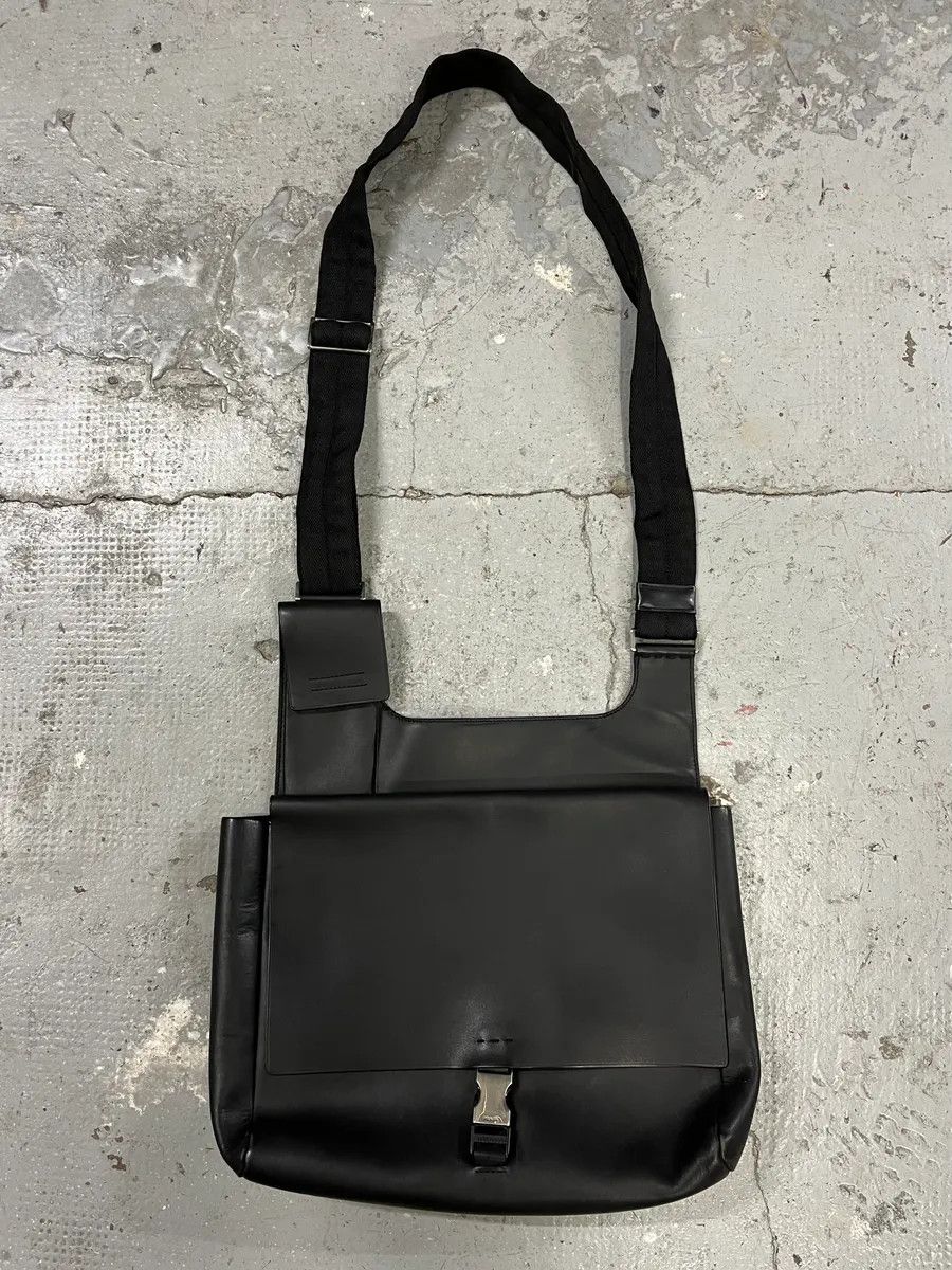 Archival Clothing x Prada Black Leather Crossbody Shoulder Bag, Men's