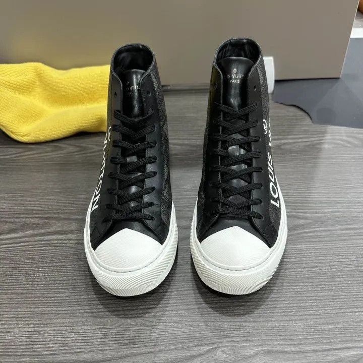 Louis Vuitton Louis Vuitton Black High-Top Fashion Sneakers -2508 Size US 6.5 / EU 39-40 - 2 Thumbnail