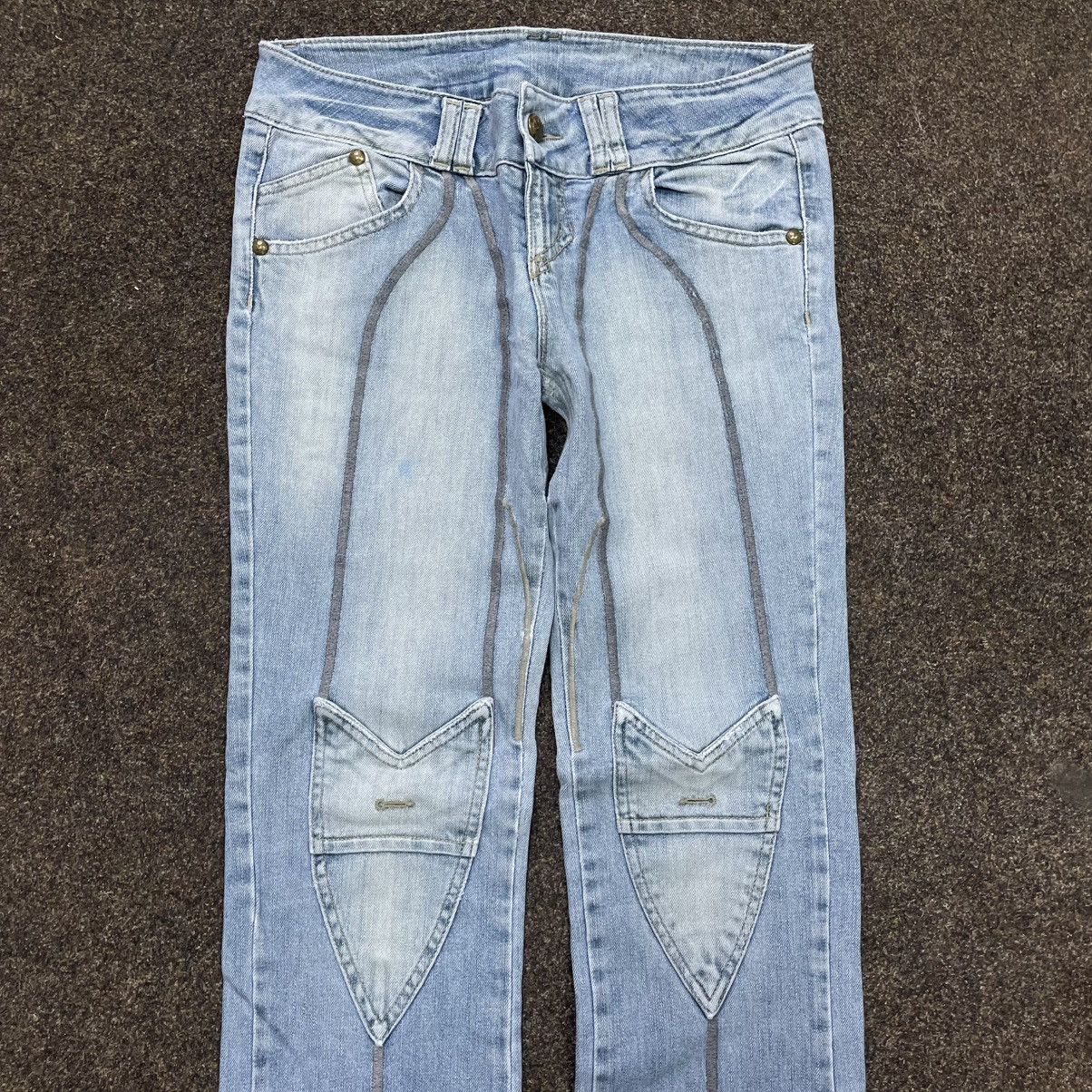 Vintage Vintage Y2K Baggy Flared Jeans Distressed Wide Leg Grunge Size 32" / US 10 / IT 46 - 4 Thumbnail