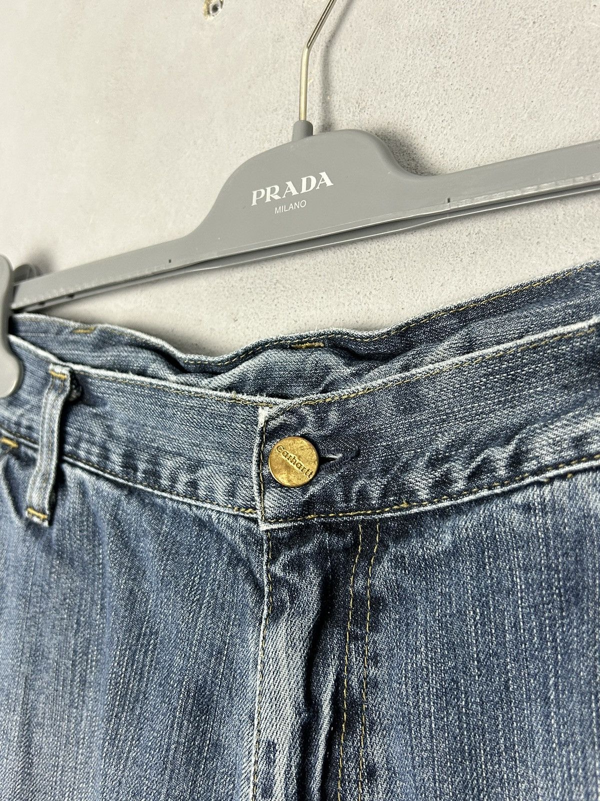 Carhartt Carhartt TRAX Carpenter Jeans 33x32 Blue Faded Distressed Size US 33 - 9 Thumbnail