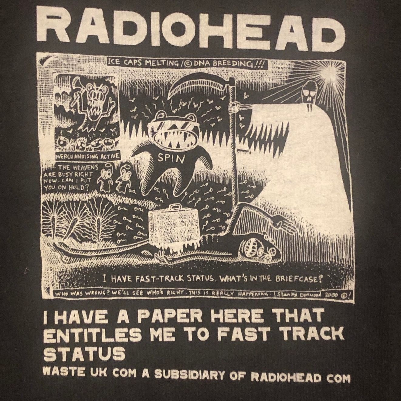 Band Tees × Vintage VTG 2000 Radiohead ‘Kid A’ W.A.S.T.E. Band Shirt, Size M Size US M / EU 48-50 / 2 - 1 Thumbnail