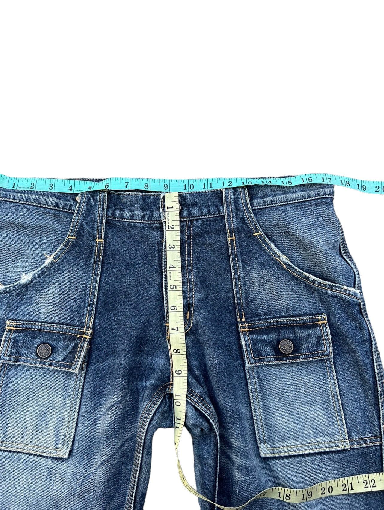 Shellac Vintage Acoustic Japan Fade Blue Denim Flare Jeans Bush Pant Size US 32 / EU 48 - 3 Thumbnail
