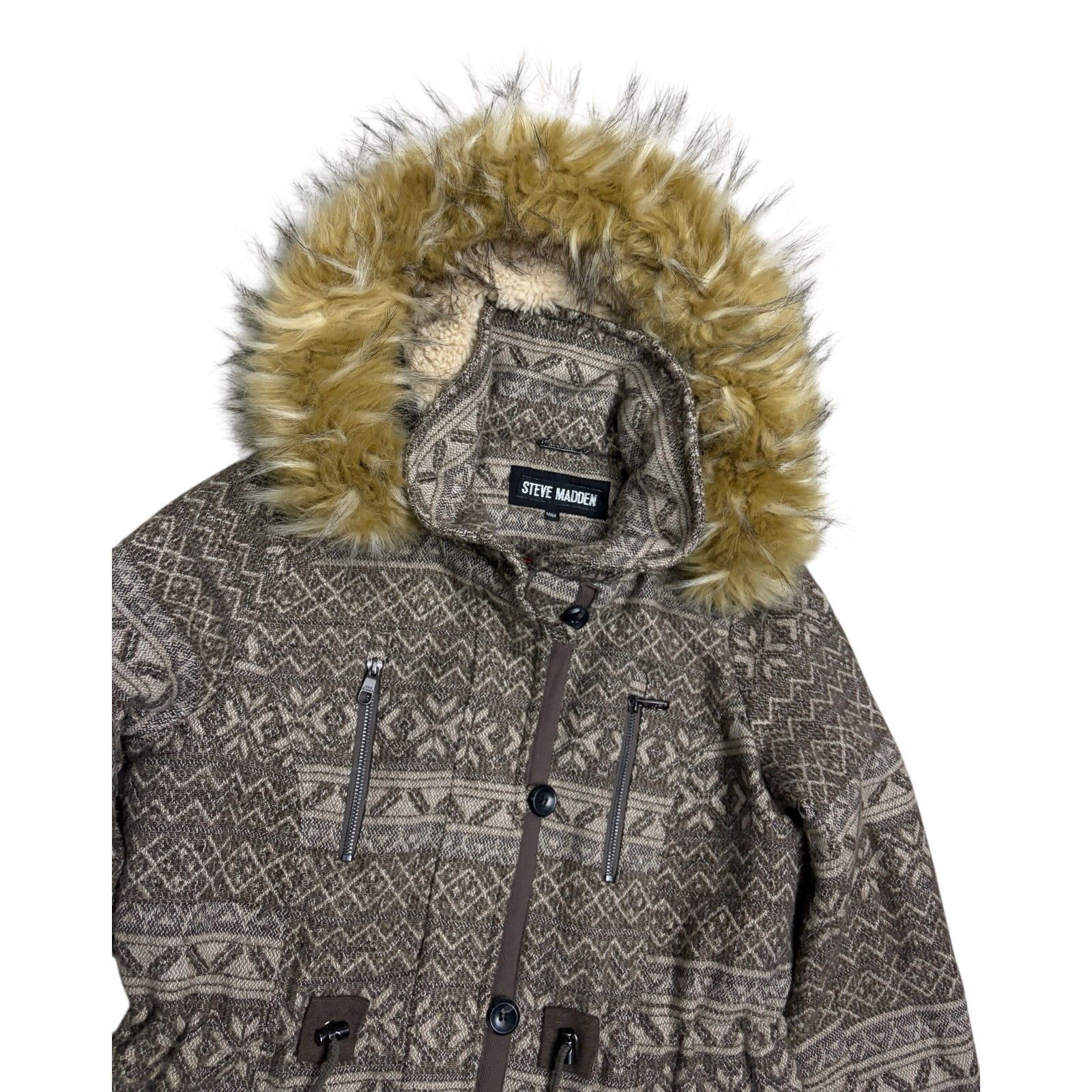 Steve Madden STEVE MADDEN Faux Fur Wool Winter Parka Jacket Coat Medium Size M / US 6-8 / IT 42-44 - 3 Thumbnail