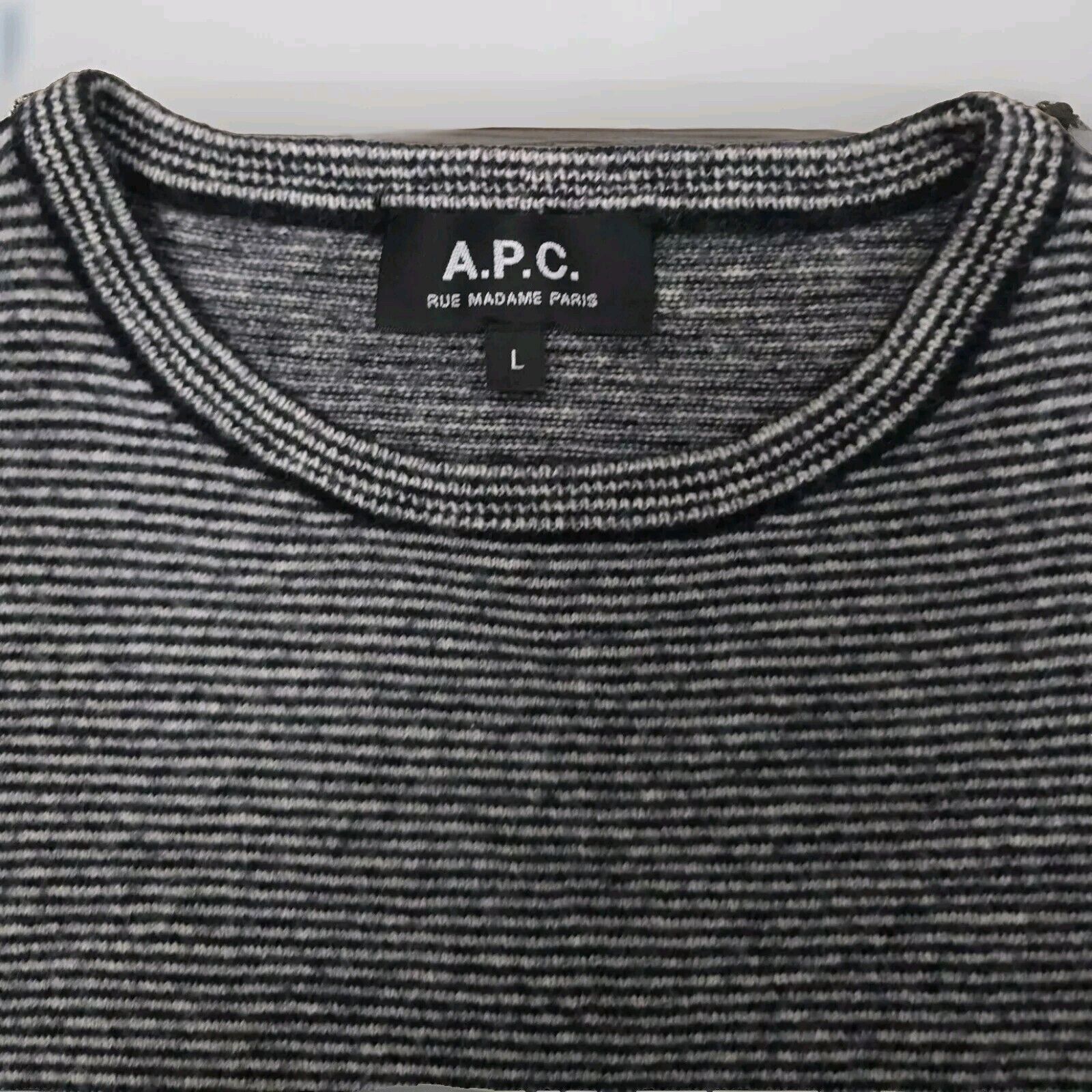 A.P.C. A.P.C. Women's Rue Madame Paris Striped Merino Wool Sweater Size L / US 10 / IT 46 - 3 Thumbnail
