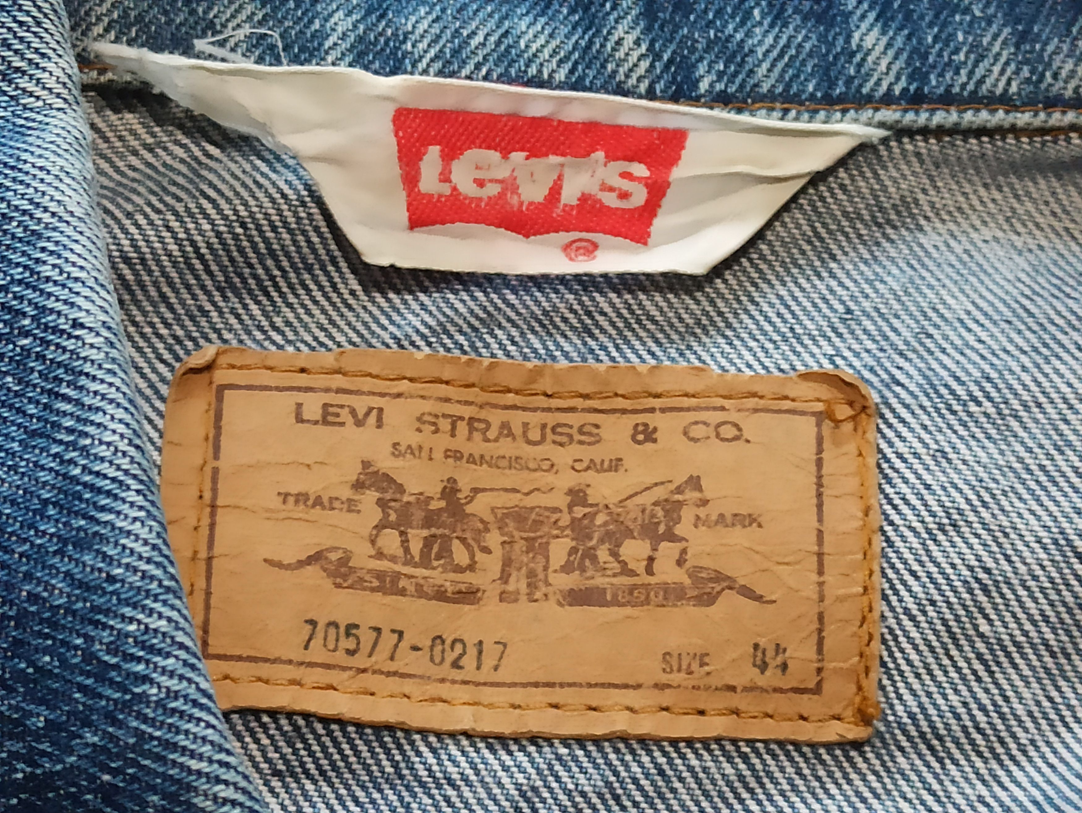 Levi's Rare 1977 Levi's 70577 Orange Tab Denim Jacket Boxy Size US L / EU 52-54 / 3 - 7 Thumbnail