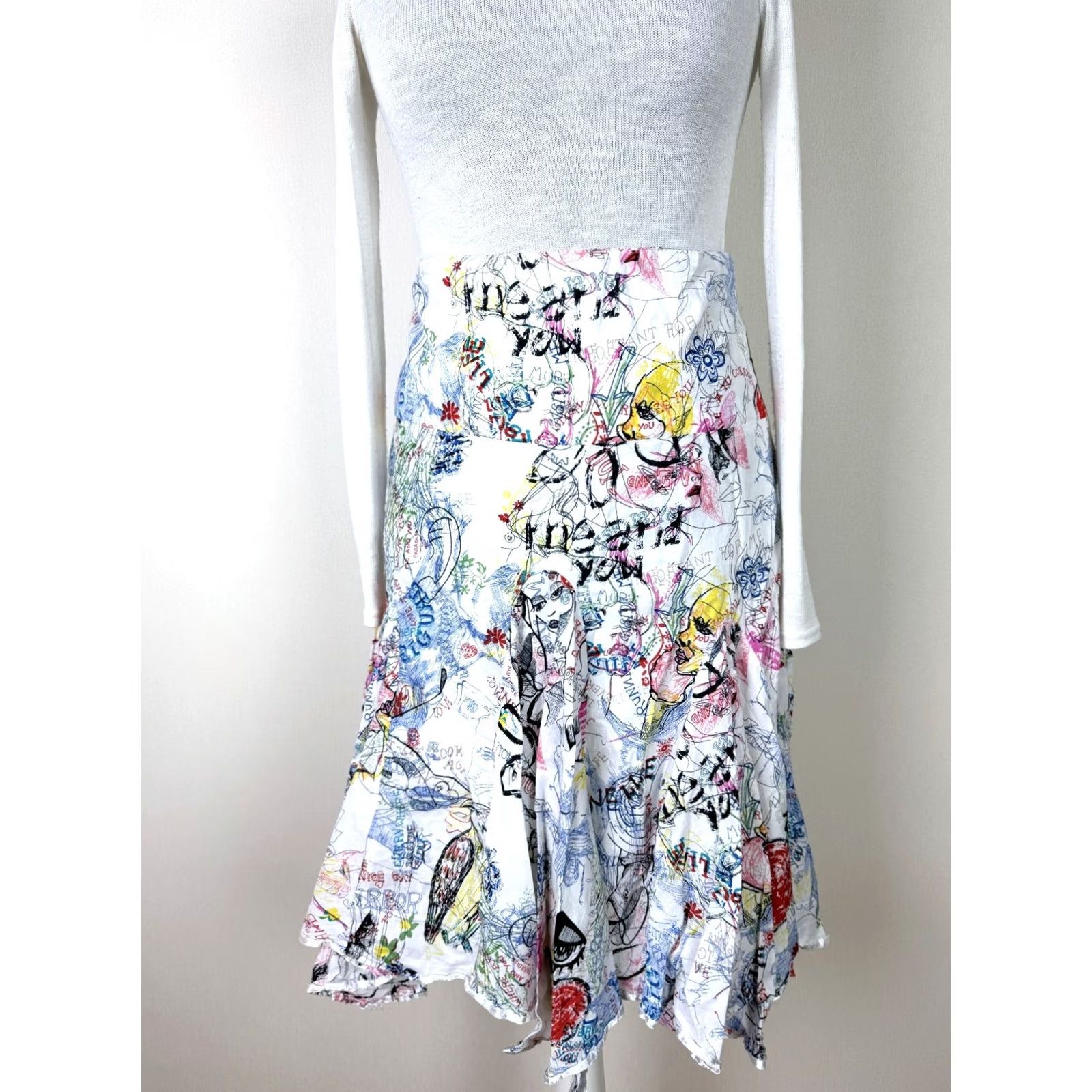 Desigual Desigual Skirt Womens Size 42 Midi White Dresswear Skirt Women 42 White Midi Desigual Womens Skirt 42 White Midi Size 28" / US 6 / IT 42 - 2 Thumbnail