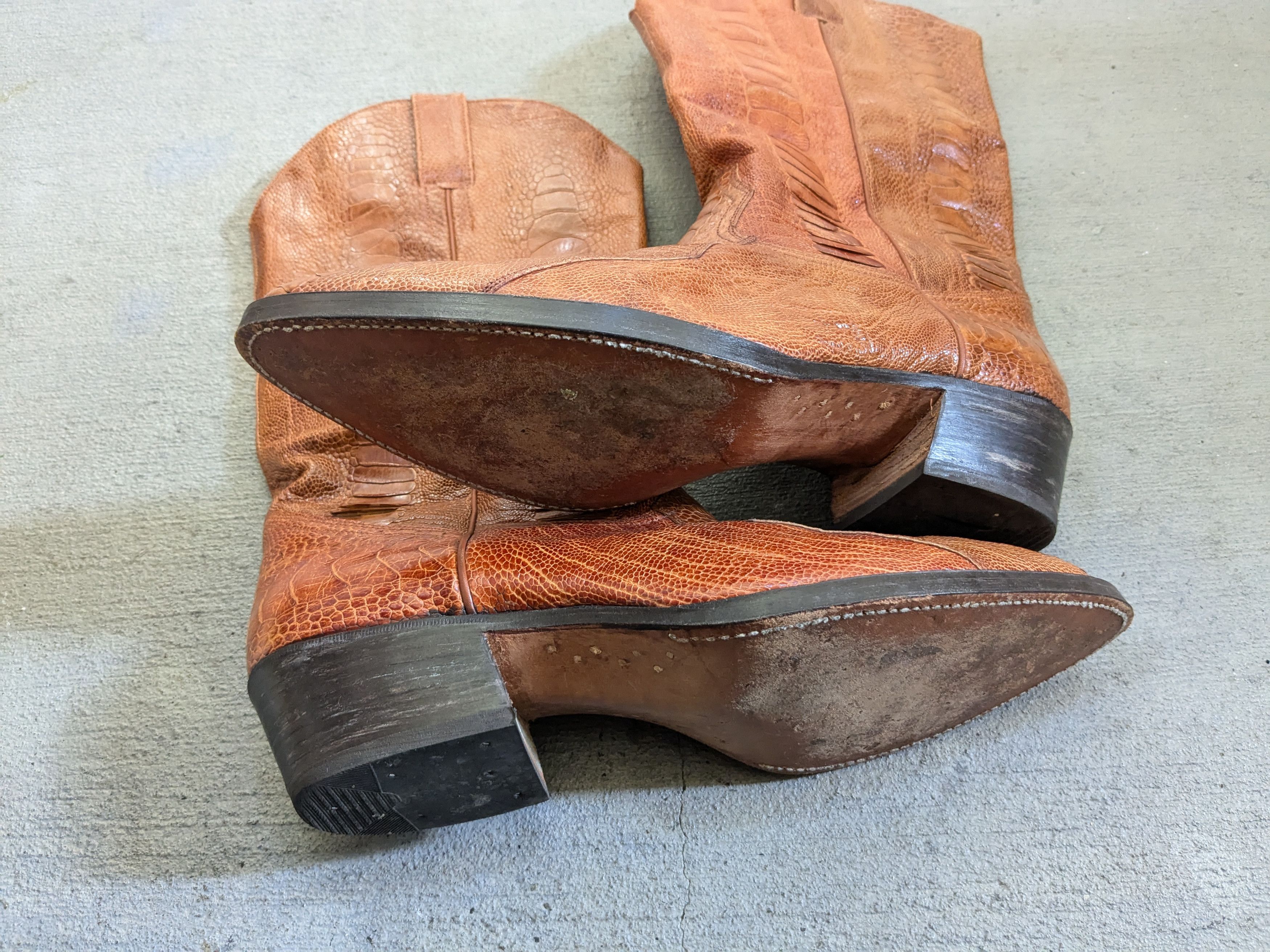 Vintage Ostrich Cowboy Boots 11 Brown Leather Western Size US 11 / EU 44 - 11 Thumbnail