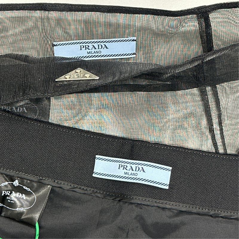 Prada Prada Black Wool Mini Skirt with Layered Design-2506 Size US 38 / EU 54 - 3 Thumbnail