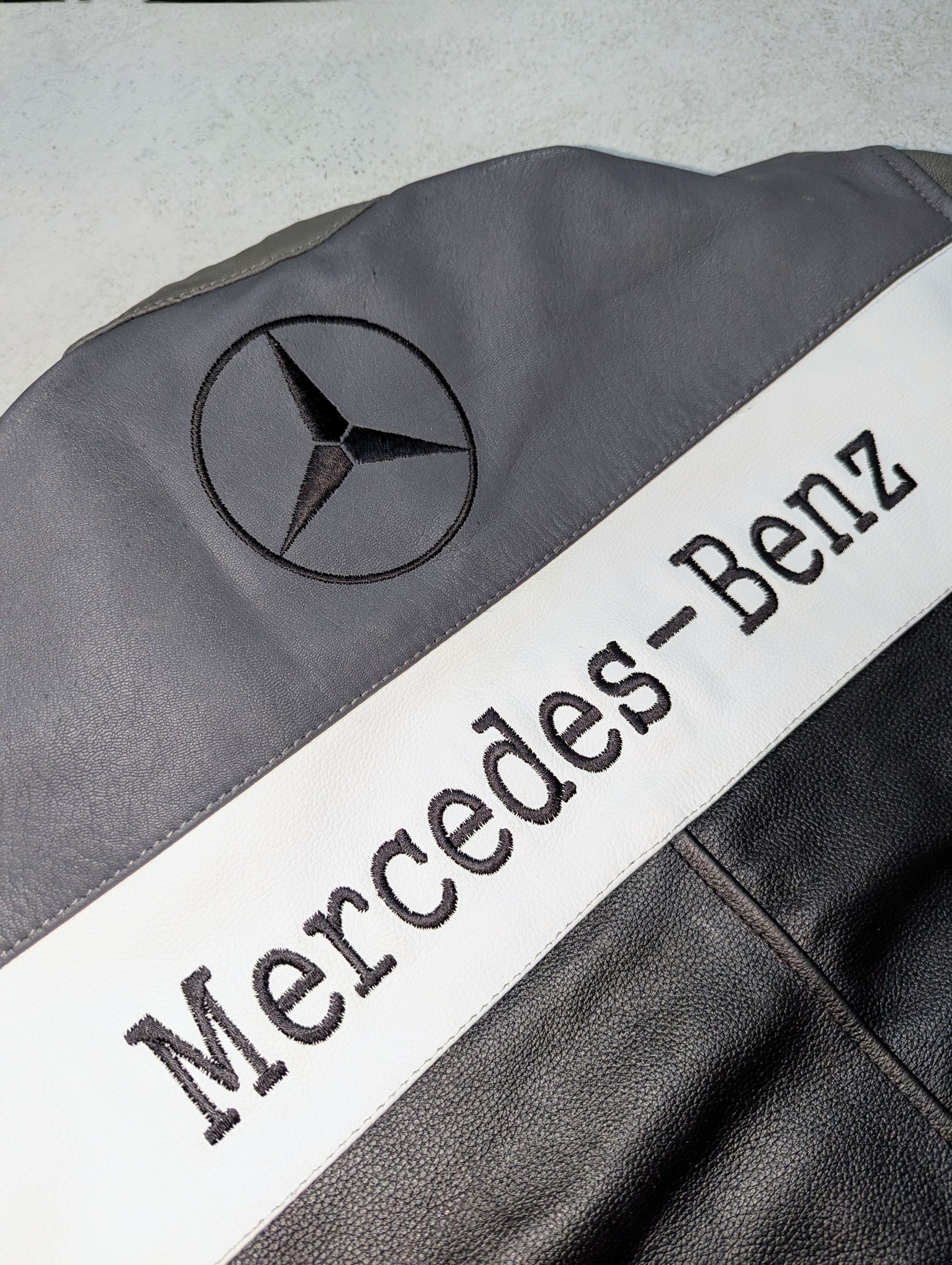 Vintage 🔥 Mercedes-benz RACING LEATHER JACKET RARE STREETWEAR L Size US L / EU 52-54 / 3 - 7 Thumbnail