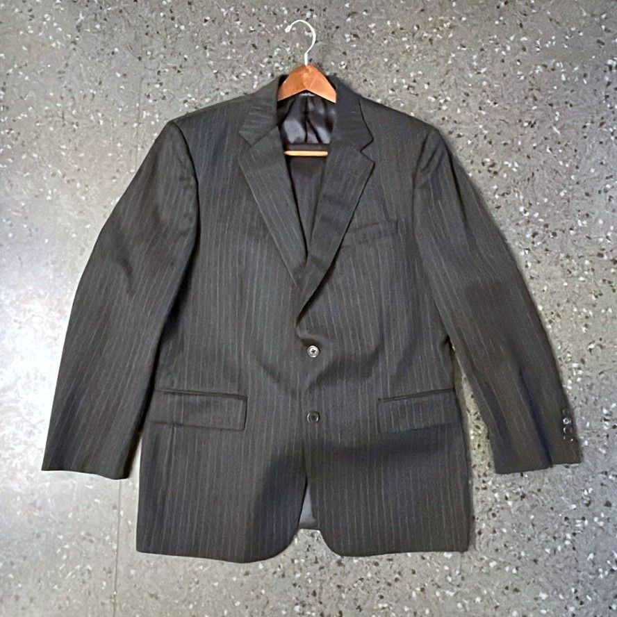 Brooks Brothers Brooks Brothers Charcoal Pinstripe Suit, Vintage Size 42L - 1 Thumbnail