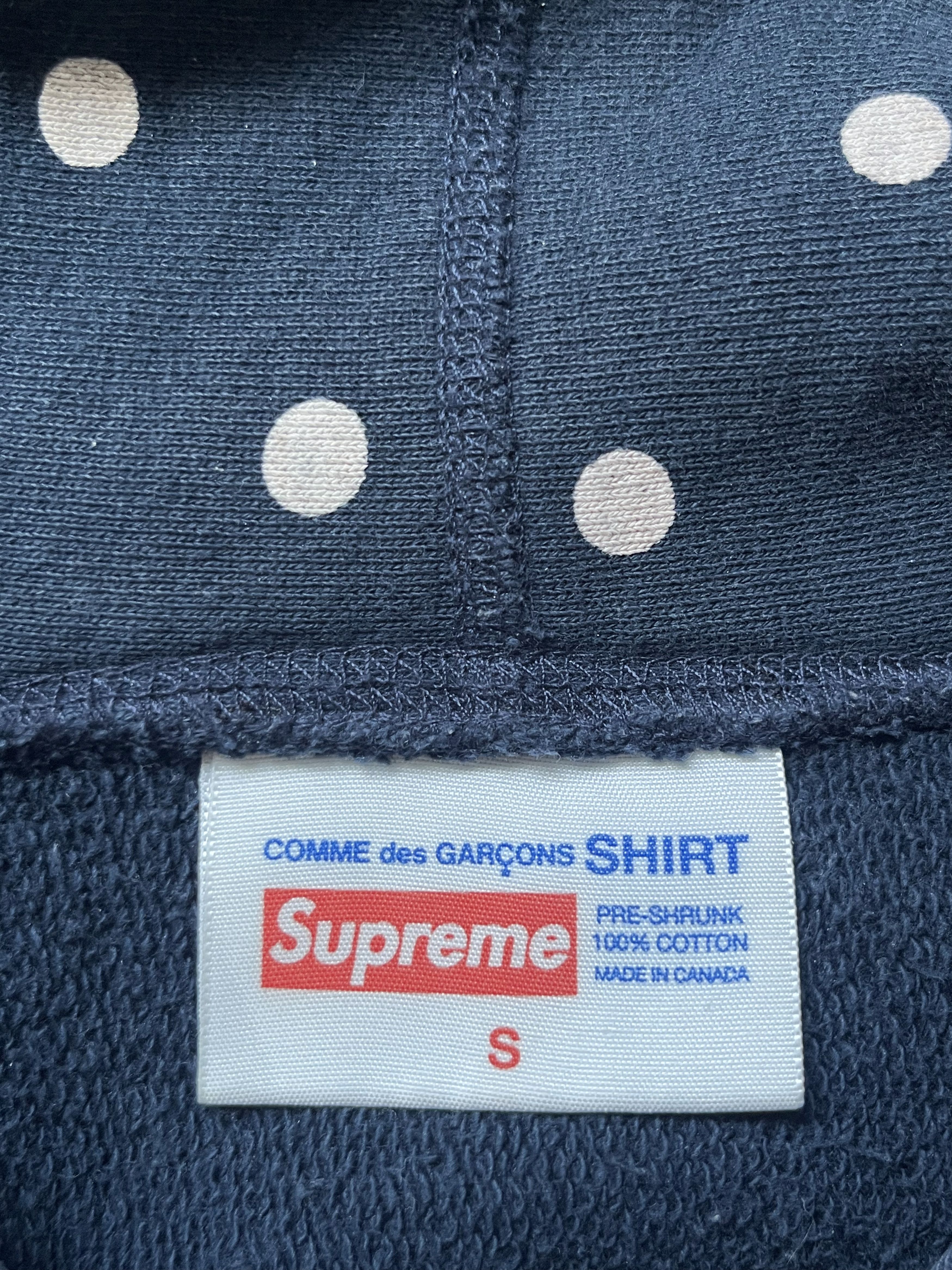 Supreme Supreme CDG SS12 Polka-Dot Box Logo Navy Hoodie Size US S / EU 44-46 / 1 - 5 Thumbnail