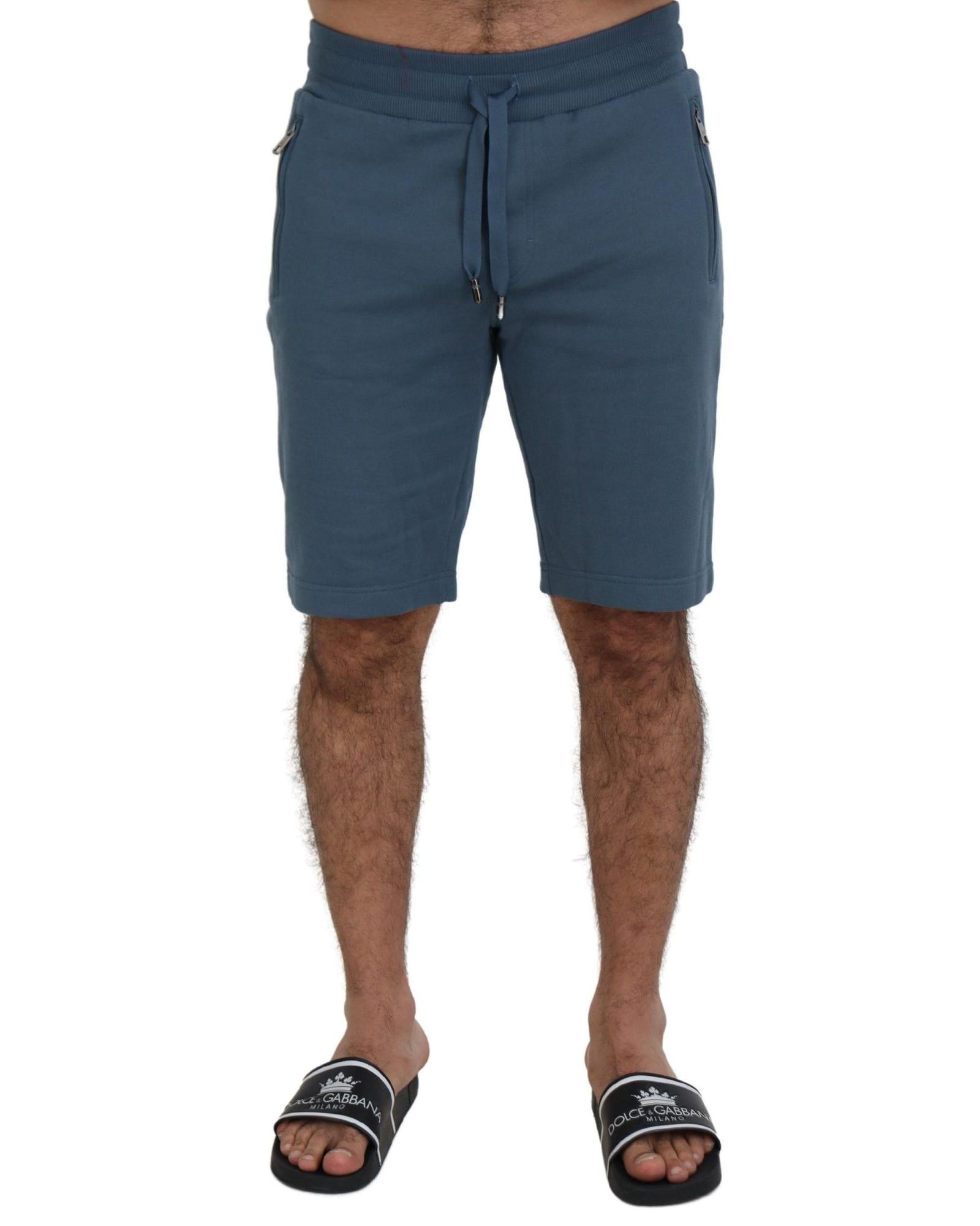 image of Dolce Gabbana Cotton Bermuda Casual Shorts in Blue, Men's (Size 30)