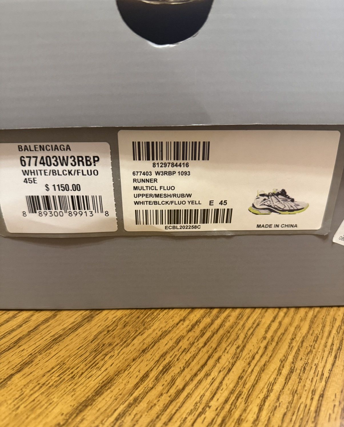 Balenciaga Balenciaga Runner Sneaker (White/Black/Fluo Yellow) Size US 12 / EU 45 - 9 Thumbnail