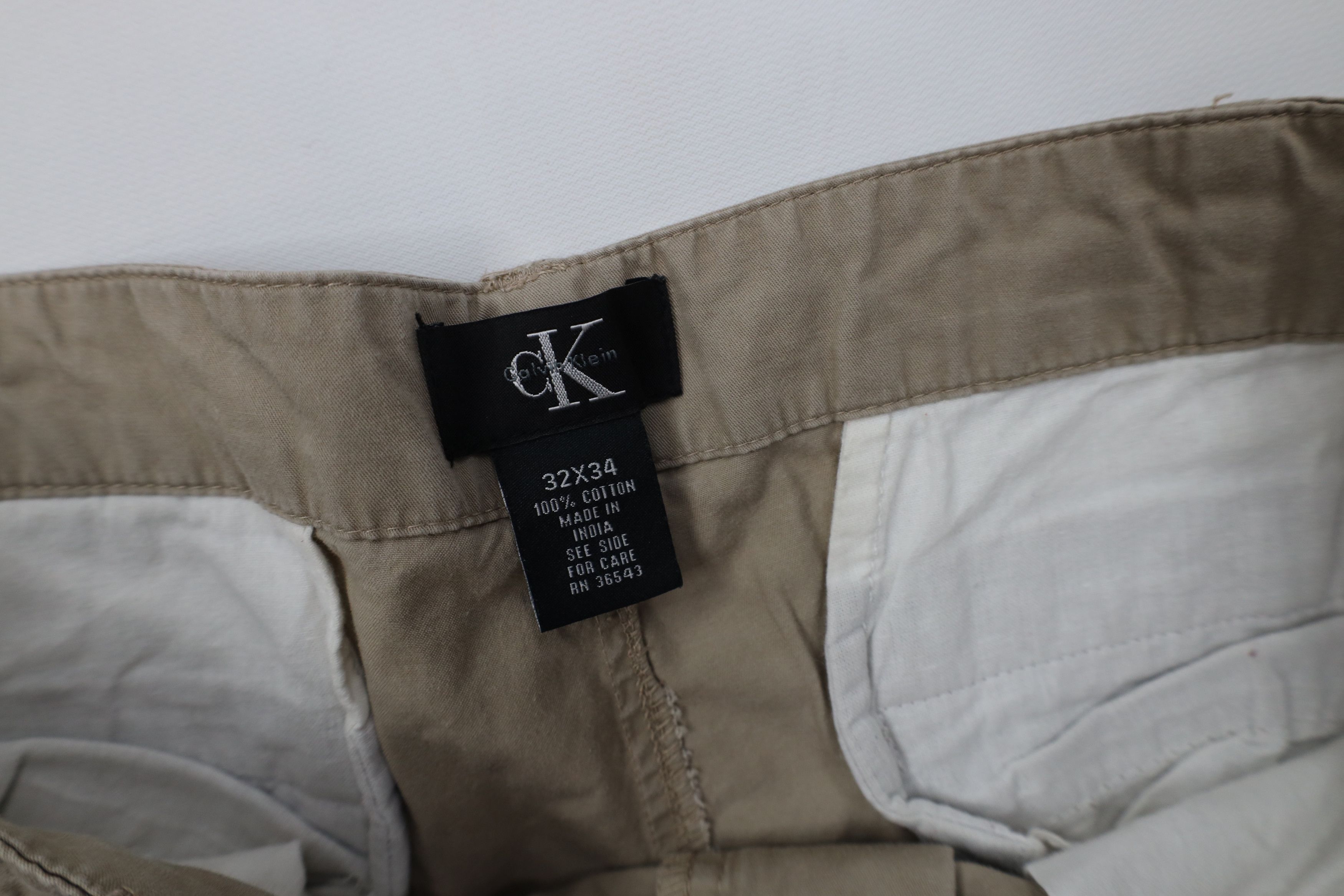 Calvin Klein Vintage 90s Y2K Calvin Klein Straight Leg Chino Pants Beige Size US 32 / EU 48 - 9 Thumbnail