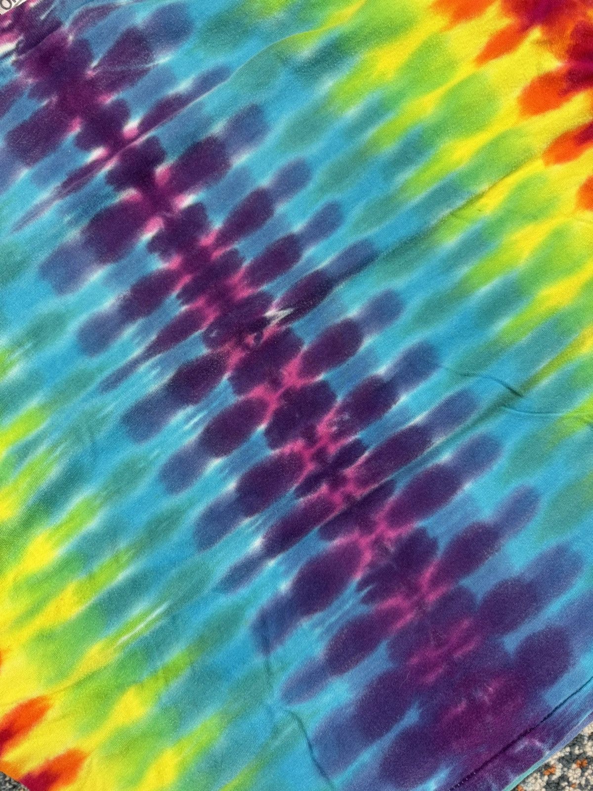 Vintage Vintage 90s Oneita made in USA rainbow tie dye tee boxy fit Size US L / EU 52-54 / 3 - 5 Thumbnail