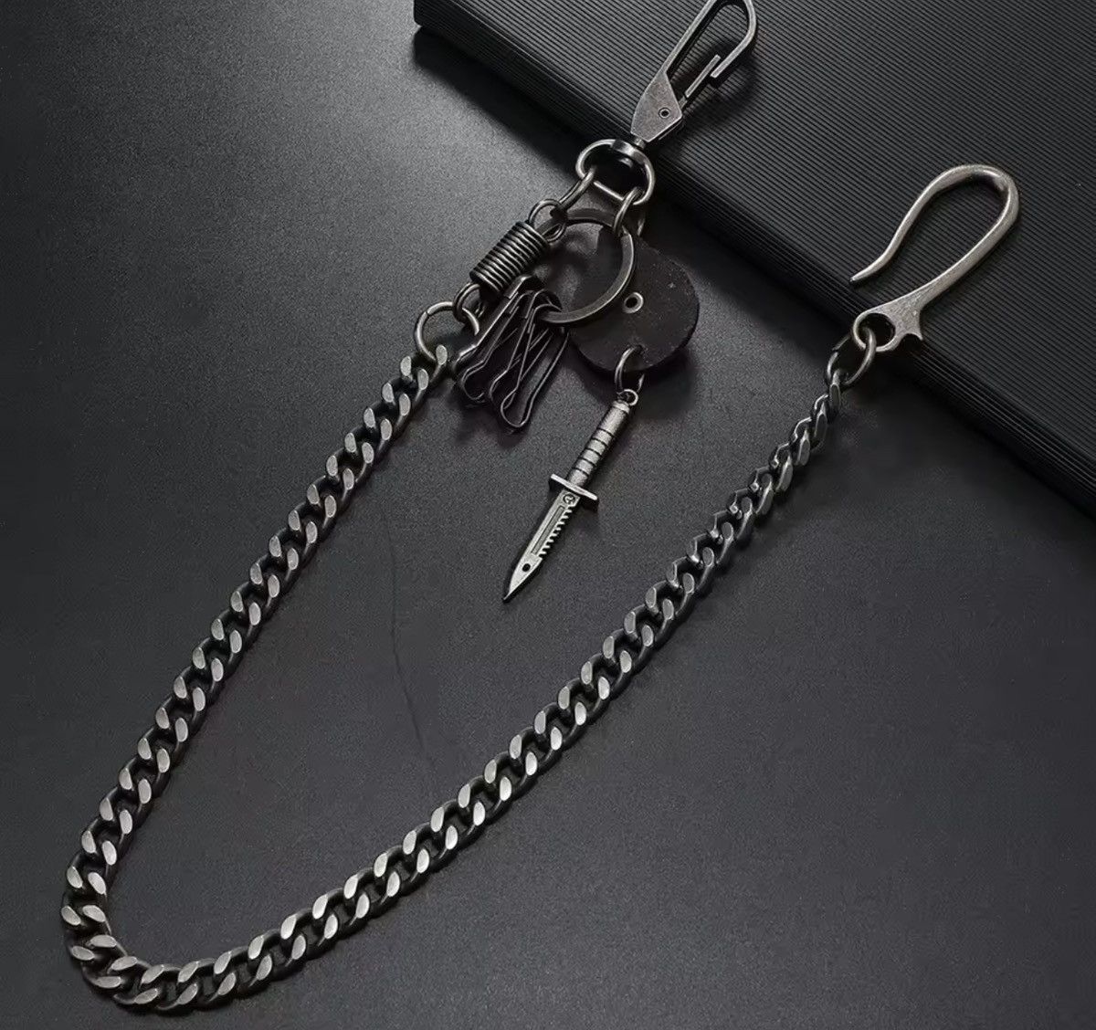 Japanese Brand Vintage Keychain Jeans Chain Skull Dagger Belt Chain Size ONE SIZE - 7 Thumbnail