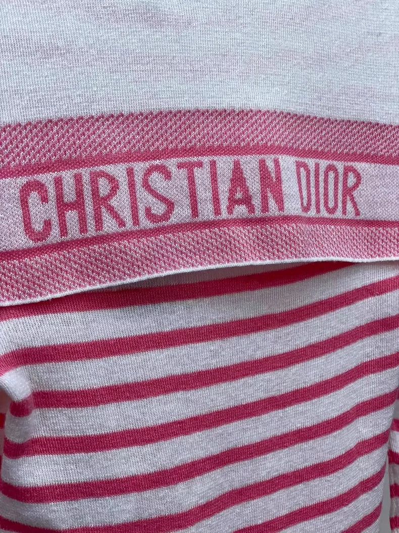 Dior Dior Pink striped navy collar sweater 2504-Nextarrow Size XXS / US 00 / IT 34 - 3 Thumbnail