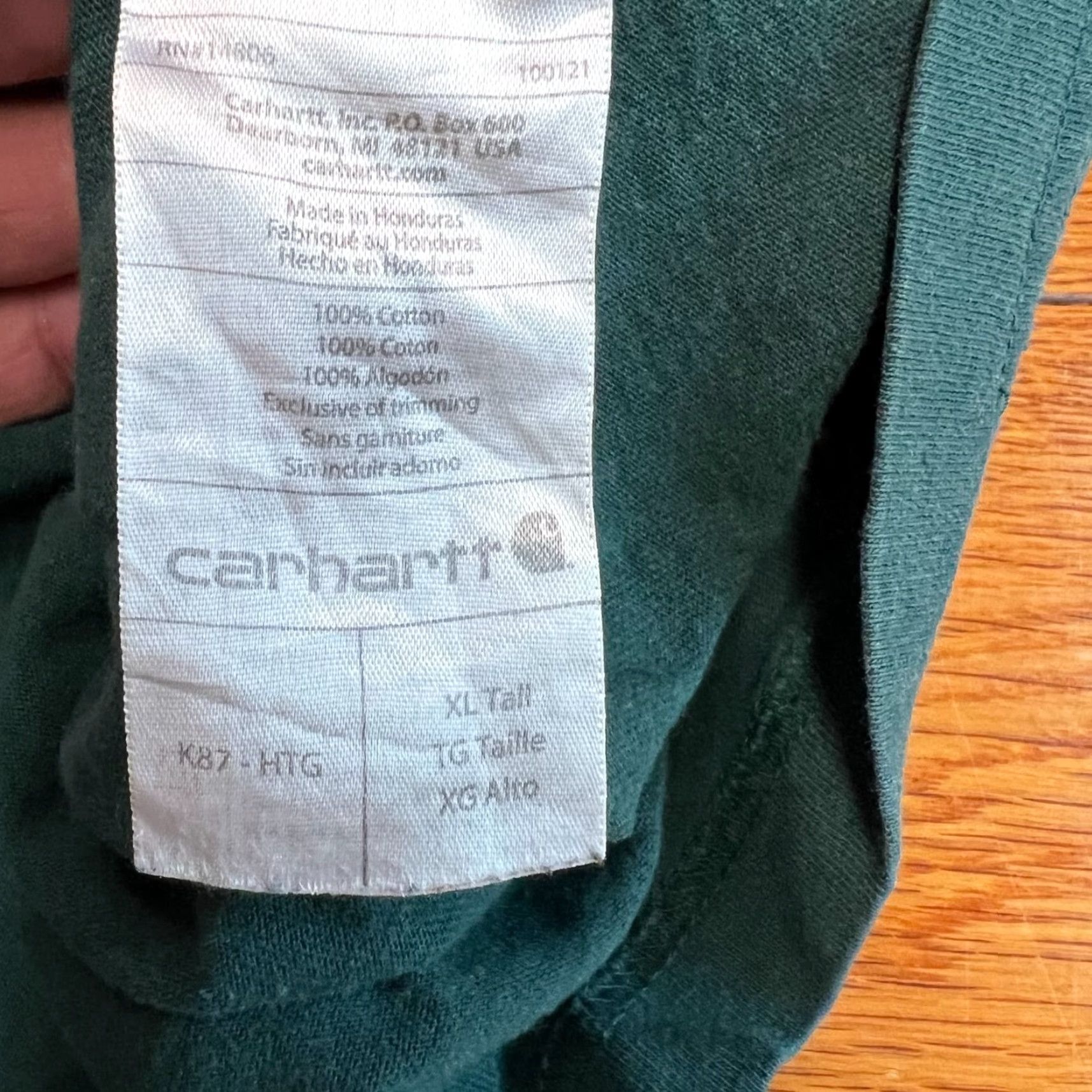 Carhartt Carhartt T Shirt Mens K87 Original Fit Pocket Green Size XLT Crew Neck Short Sleeve Size US XL / EU 56 / 4 - 6 Thumbnail