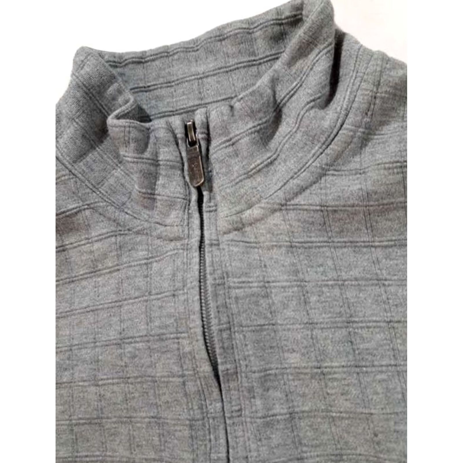 Vintage VINTAGE Bobby Jones 1/4 Zip Squares Knit Pima Cotton Sweater Men Medium Gray Bobby Jones Pullover Knit Sweater Size US M / EU 48-50 / 2 - 2 Thumbnail