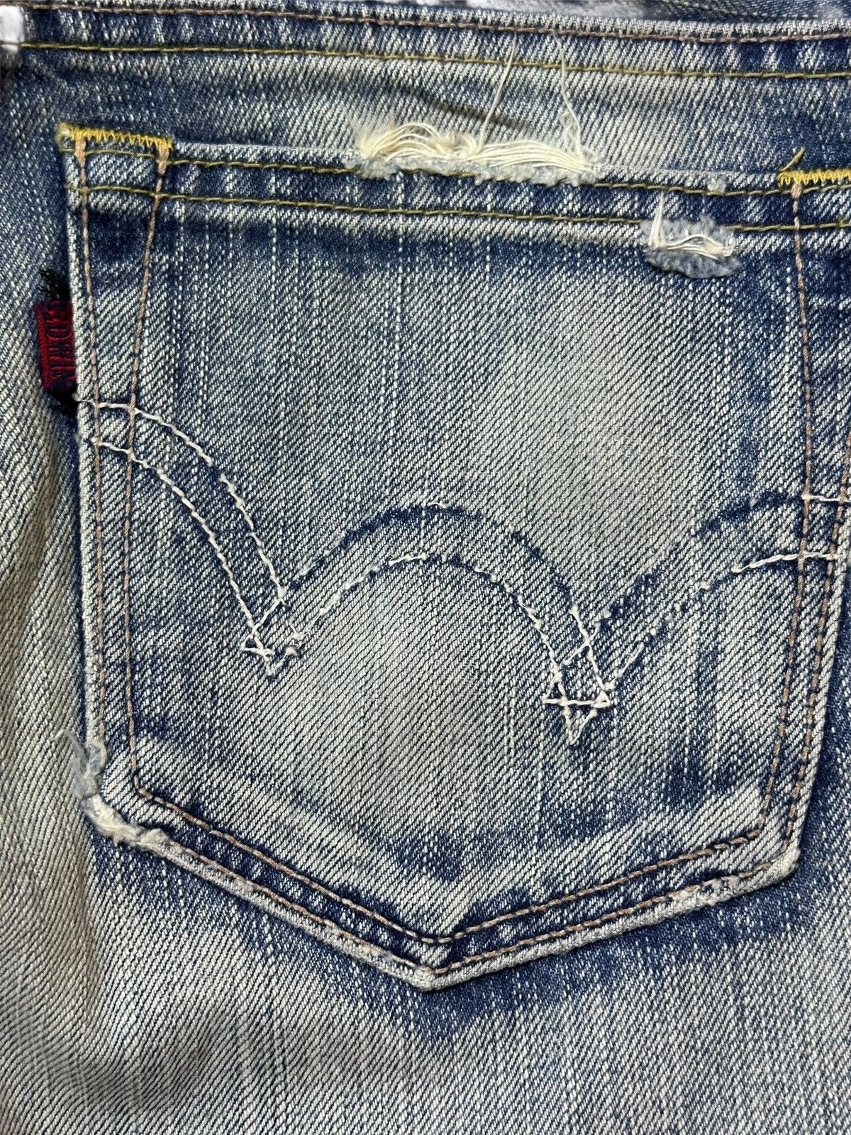 Edwin Vintage Edwin 503 Faded Wash Grunge Distressed Denim Size US 29 - 7 Thumbnail