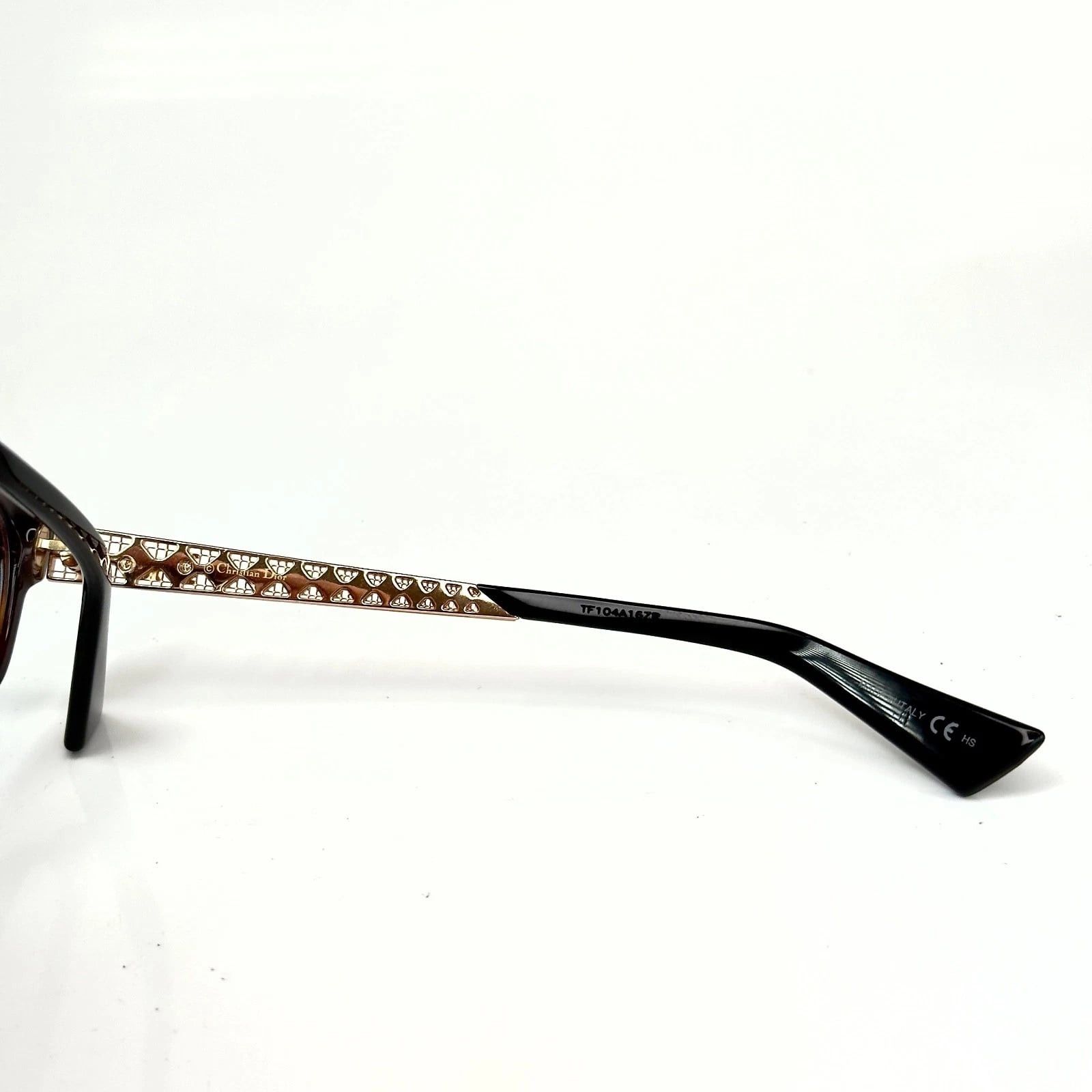 Christian Dior Monsieur CHRISTIAN DIOR DIORAMA O2F Gold Brown CANNAGE Eyeglasses Size ONE SIZE - 4 Thumbnail