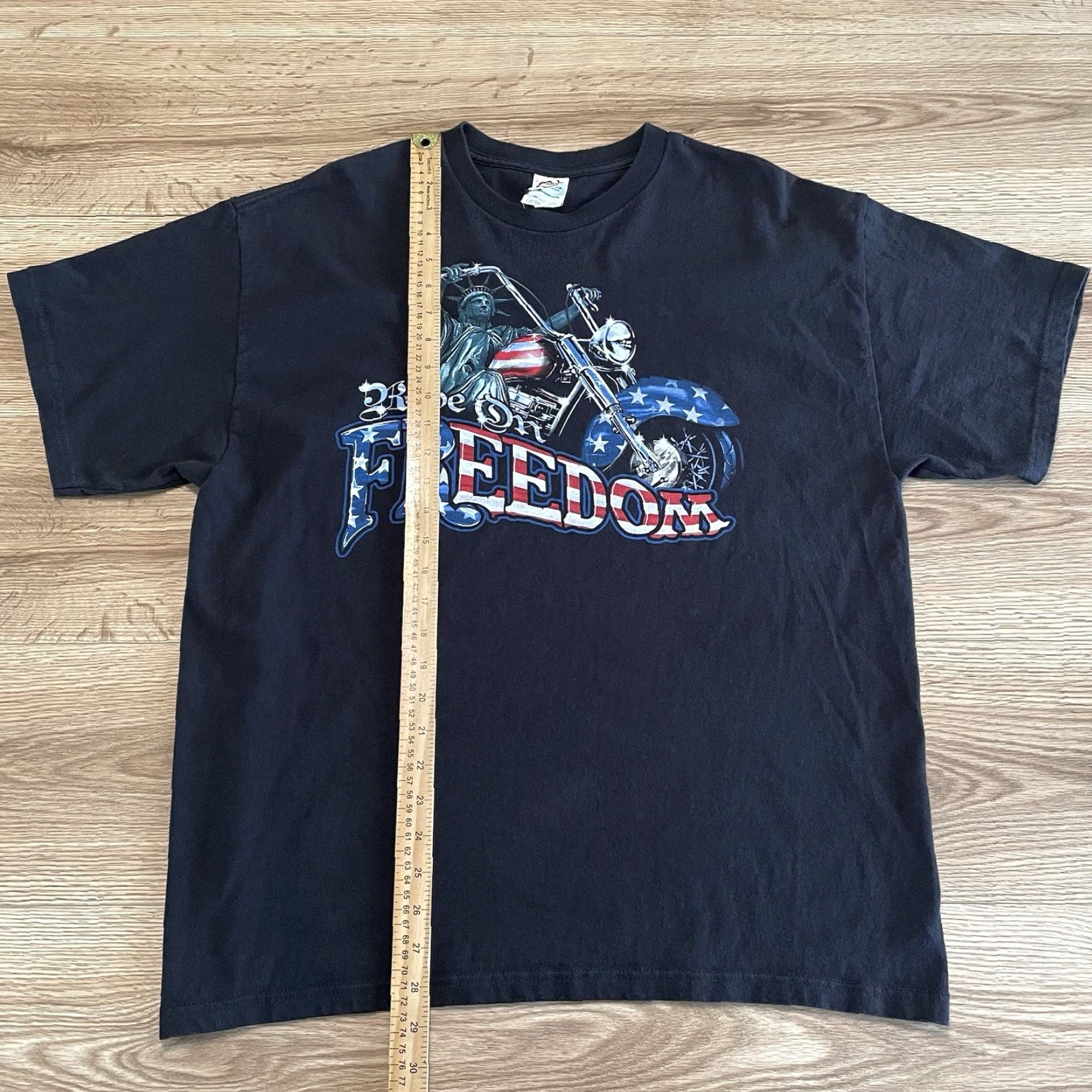 Delta VINTAGE Delta Heavy Weight T-Shirt XL Black "Ride On Freedom" Motorcycle Mens Size US XL / EU 56 / 4 - 4 Thumbnail