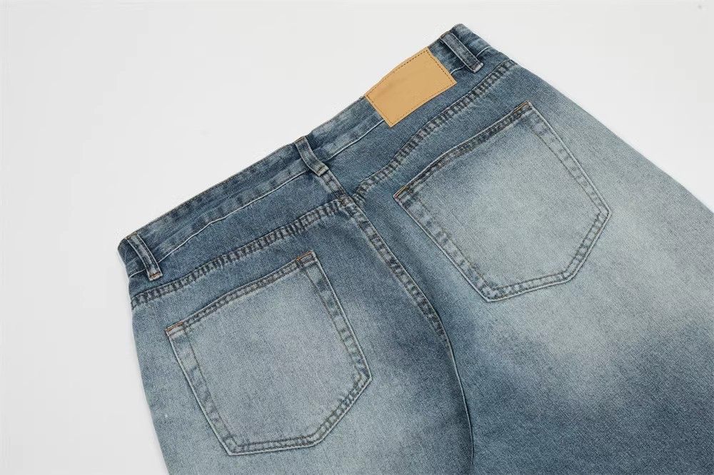 Japanese Brand × Jean American loose straight pleated distressed washed jeans Size US 32 / EU 48 - 5 Thumbnail