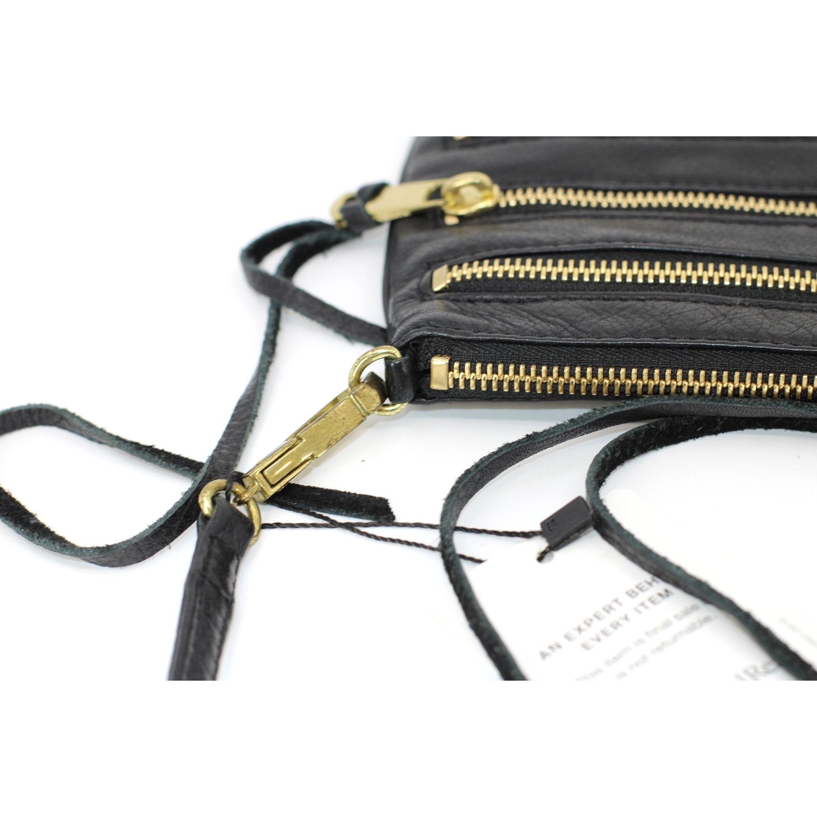 REBECCA MINKOFF Rocker Crossbody Pebbled Black Leather Purse