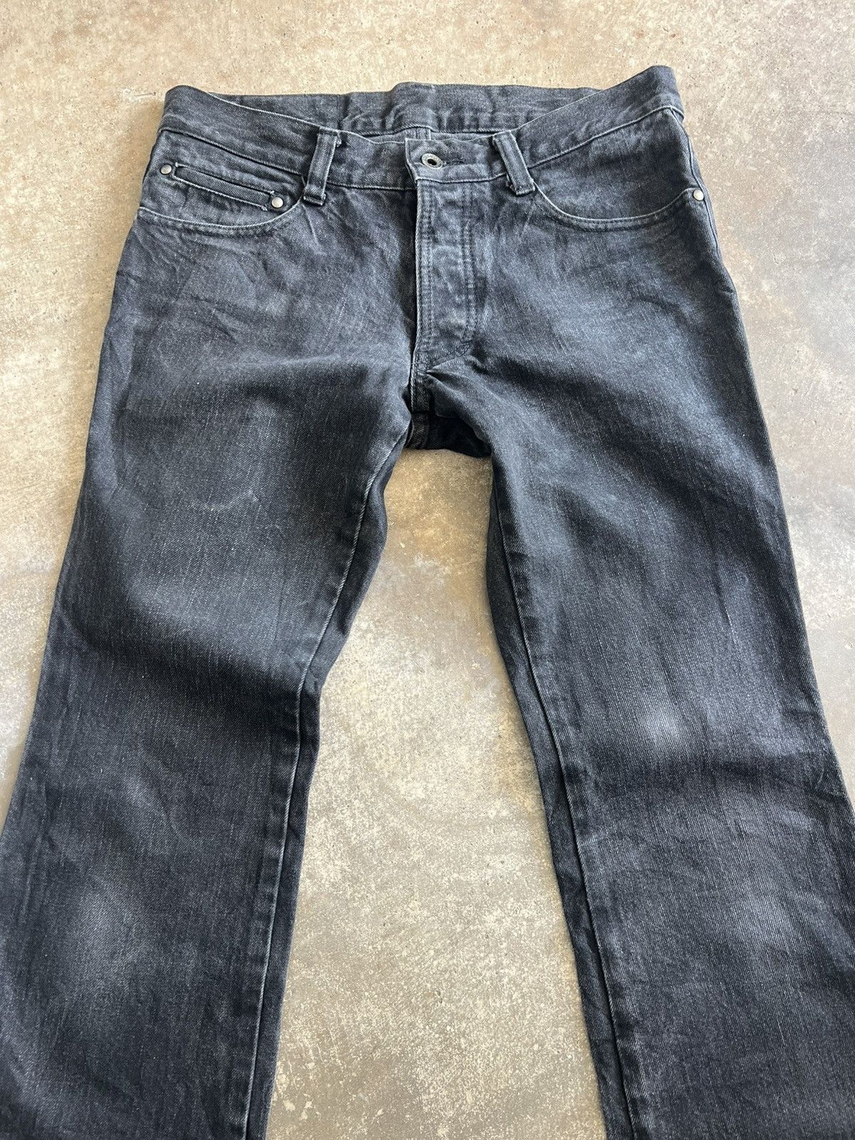 5351 POUR LES HOMMES Y2K 5351 Pour Les Homme Flare Python Black Denim Size US 33 - 3 Thumbnail