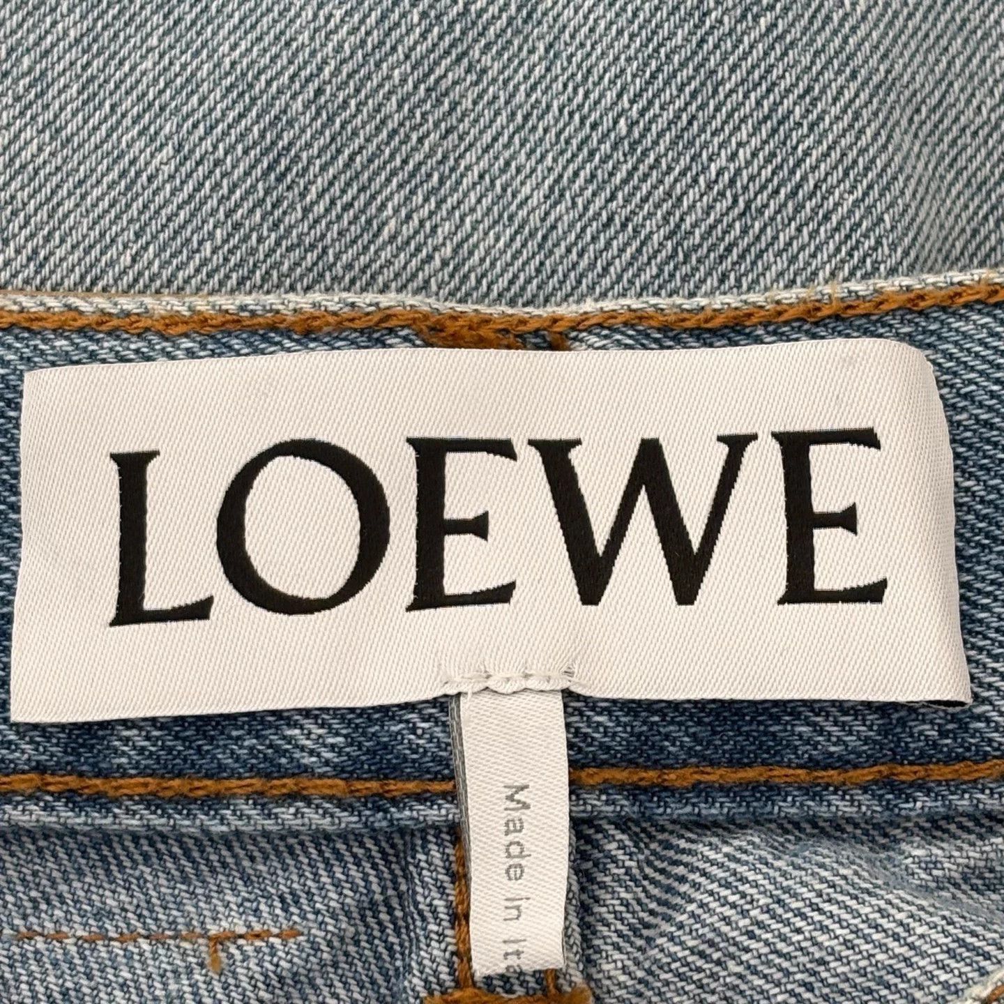 Loewe LOEWE Leather Patch Logo Distressed Washed Jeans 46 Size US 30 / EU 46 - 3 Thumbnail