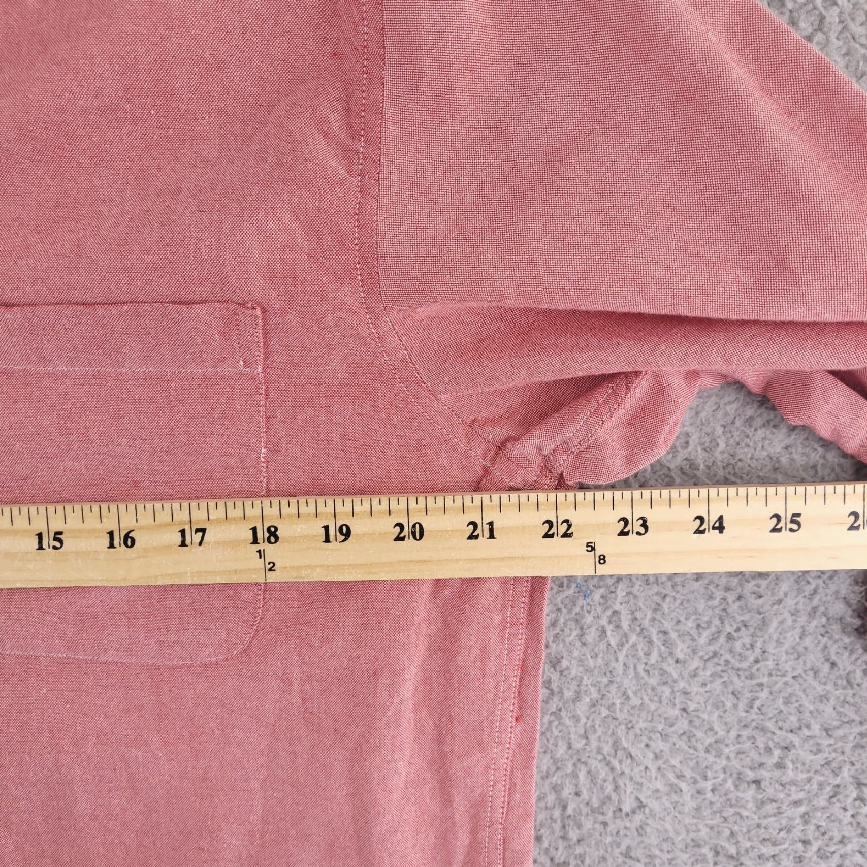 Pinko Saddlebred Shirt Mens Medium Oxford Long Sleeve Button Red Pink Cotton Salmon Size US M / EU 48-50 / 2 - 7 Thumbnail