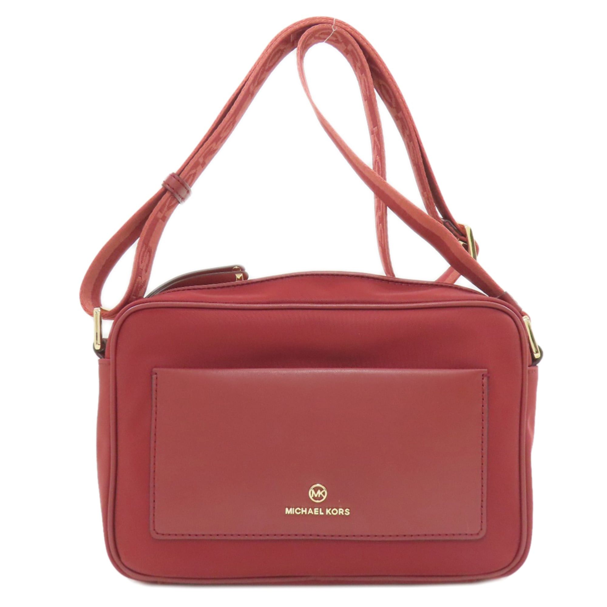 Michael Kors Logo Shoulder Bag Nylon Women's in Red