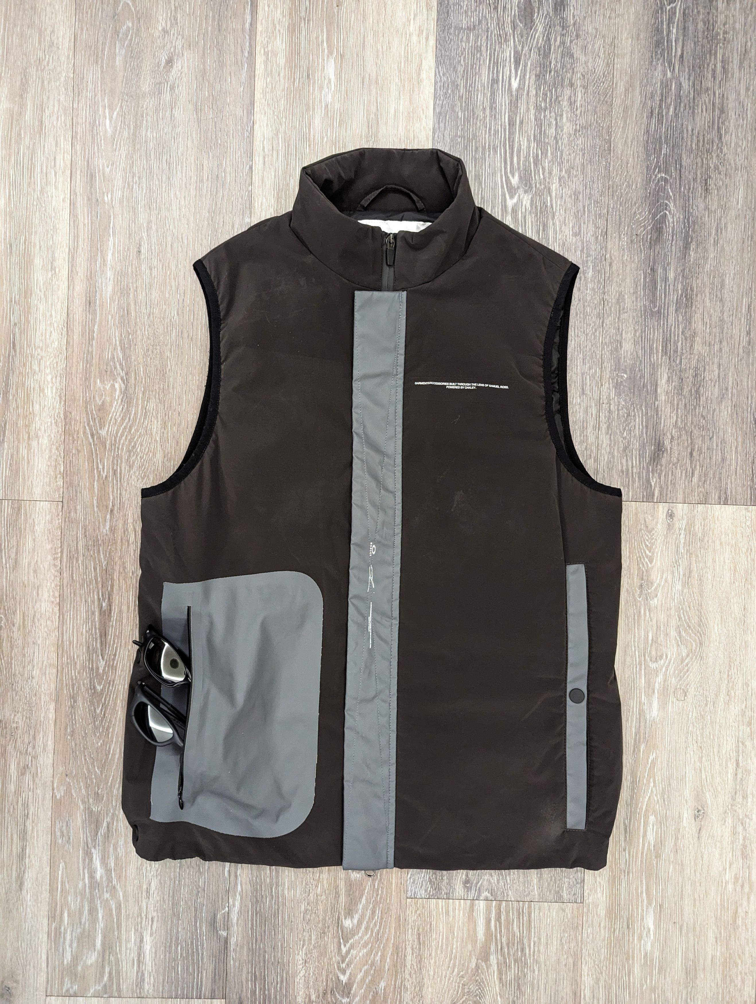 image of Oakley x Samuel Ross [A-Cold-Wall] Nylon Pocket Gilet Vest in Brown, Men's (Size Medium)