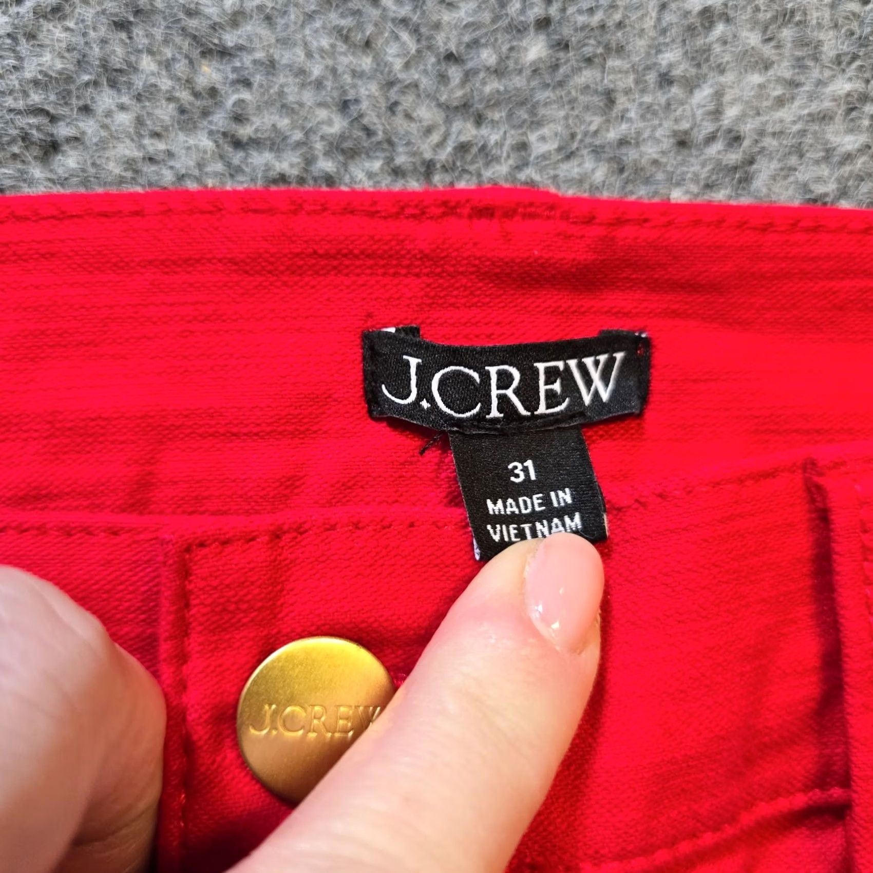 J.Crew J.CREW Jeans Womens Size 31 Red Wide-Leg Denim Pockets Casual Classic Preppy Shirt? Size 24" / US 00 / IT 34 - 4 Thumbnail