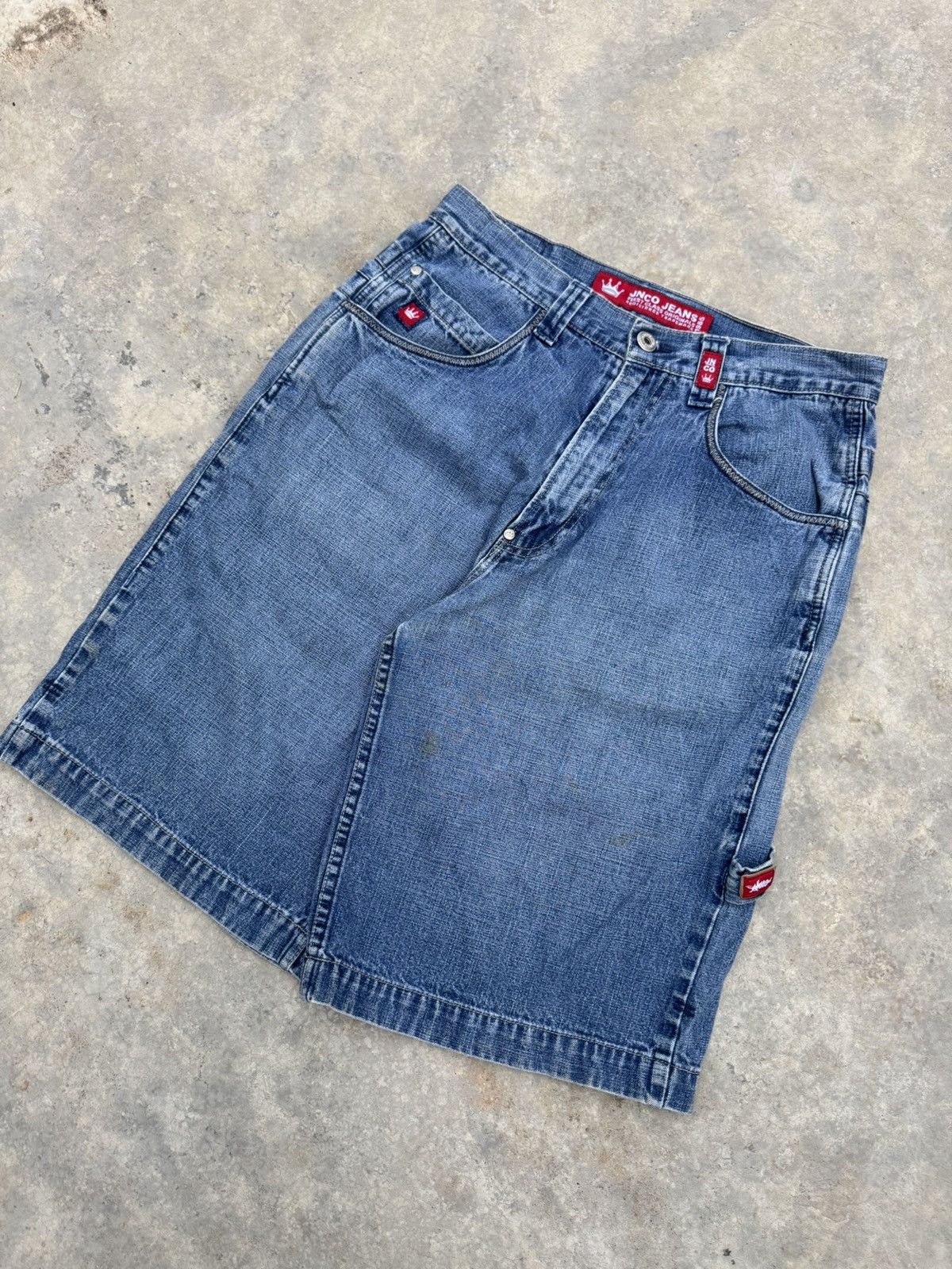 JNCO JNCO 8 BALL SNAKE JORTS JEANS VINTAGE Size US 31 - 3 Thumbnail