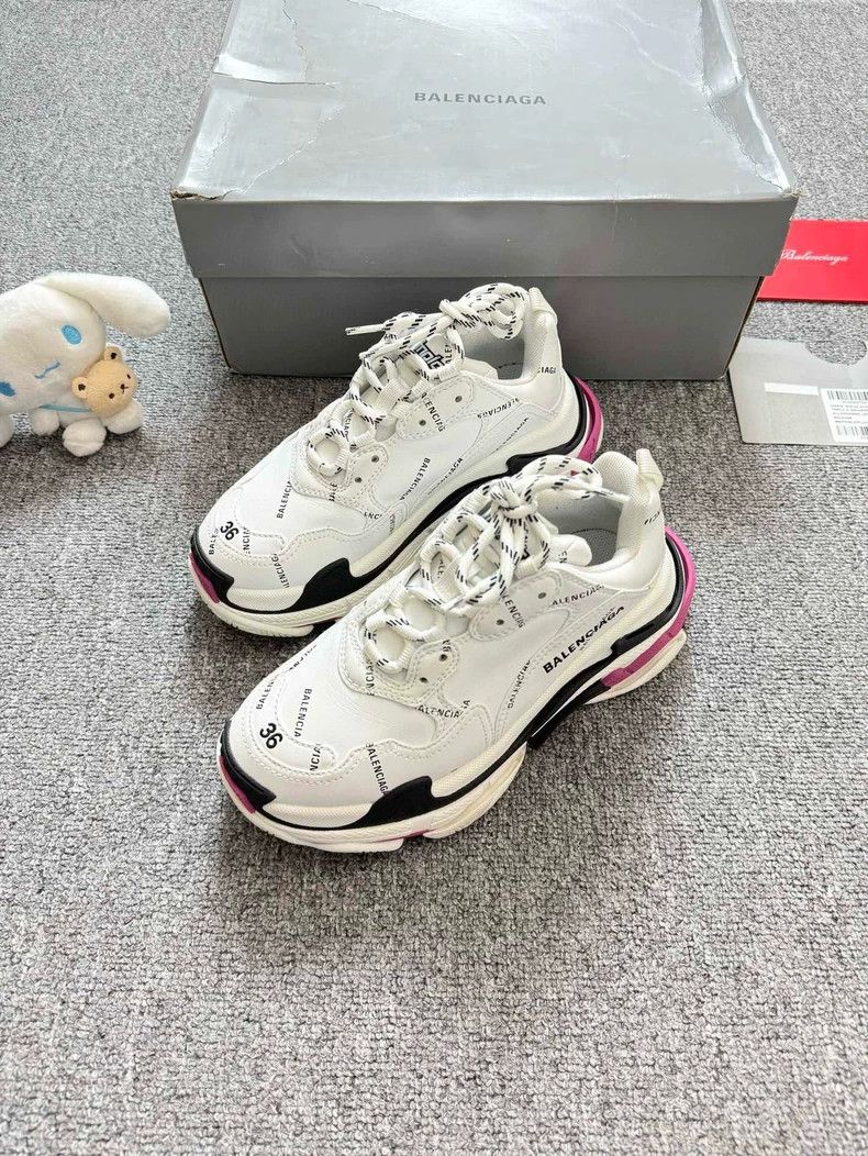 Balenciaga Balenciaga size 36 White and Purple Bullet Screen logo Trip Size US 5 / EU 37 - 1 Thumbnail