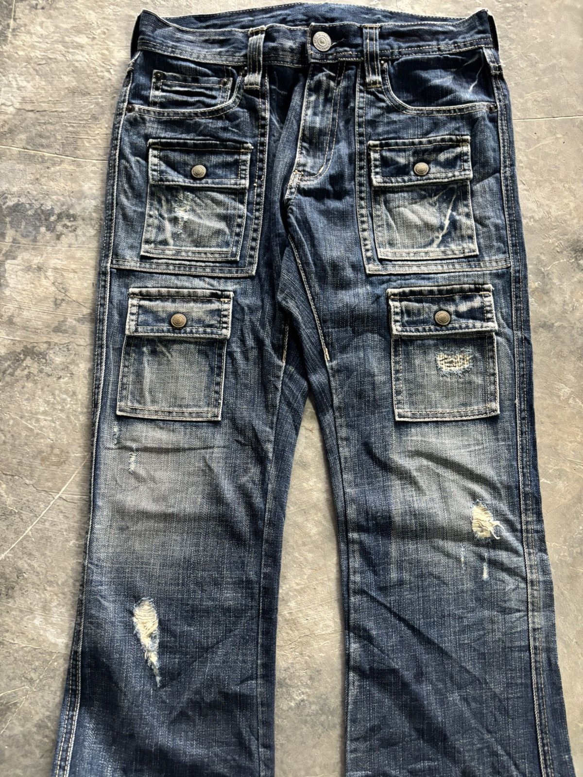 Hysteric Glamour FLARE EDGE RUPERT DISTRESSED JAPANESE DENIM MULTIPOCKET Size US 29 - 13 Thumbnail