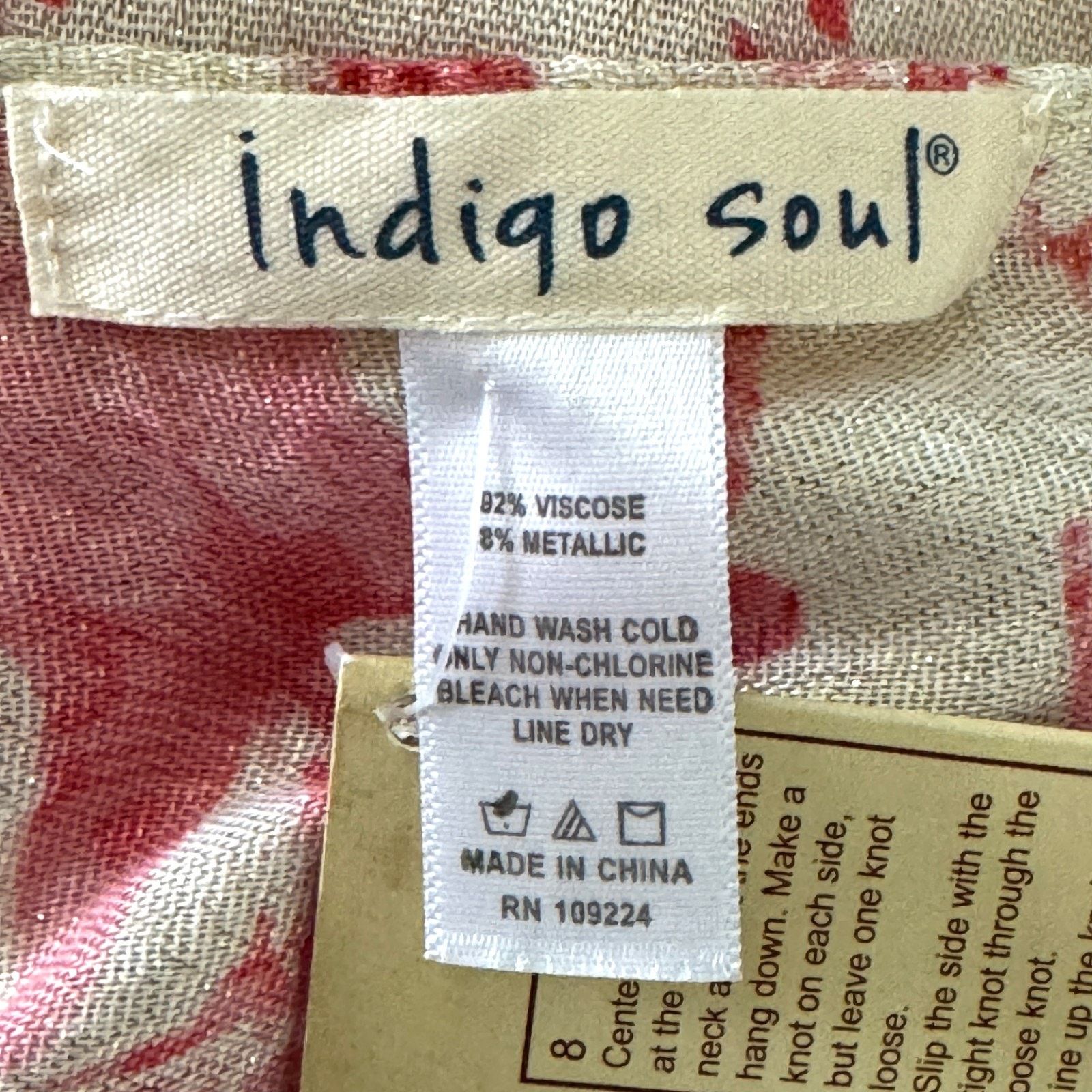 Other Indigo Soul Starfish Scarf Wrap Pink Beige Metallic Size ONE SIZE - 4 Thumbnail