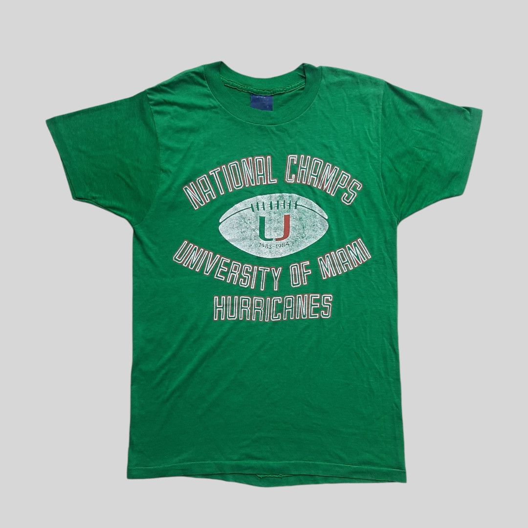 Hanes × Mitchell & Ness × Russell Athletic 1980's sneakers NCA Miami hurricanes tee Size US M / EU 48-50 / 2 - 1 Thumbnail