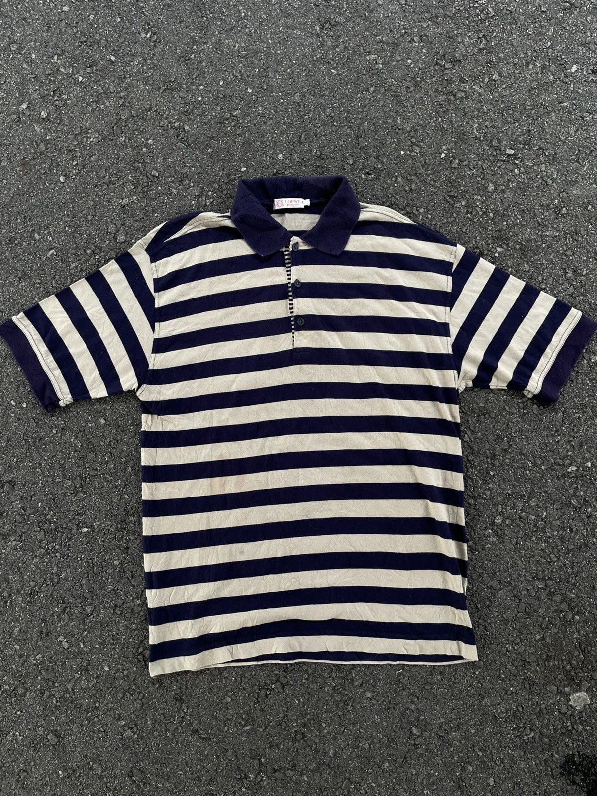 Loewe Vtg Loewe Striped Polo Shirt Size US L / EU 52-54 / 3 - 1 Thumbnail